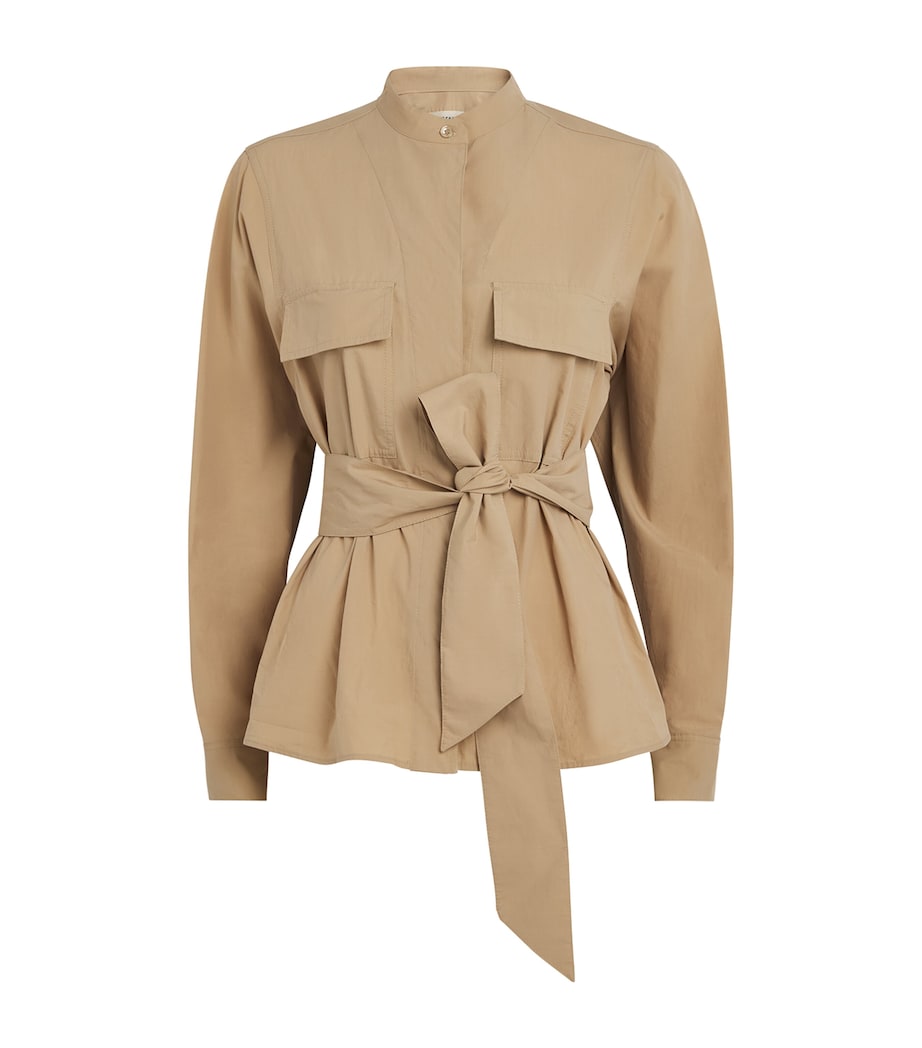 Cotton Poplin Belted Jacket BEIGE Image 1