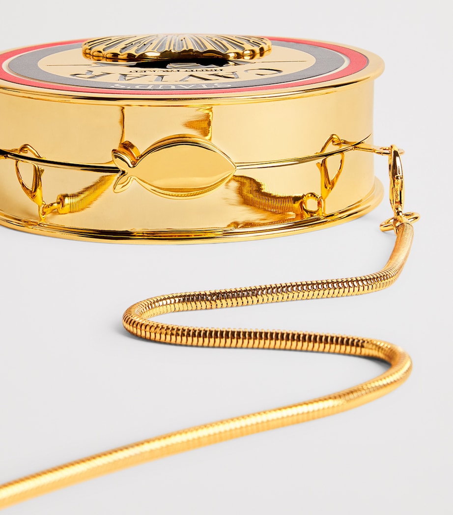 STAUD Metal Caviar Tin Clutch Gold Image 6