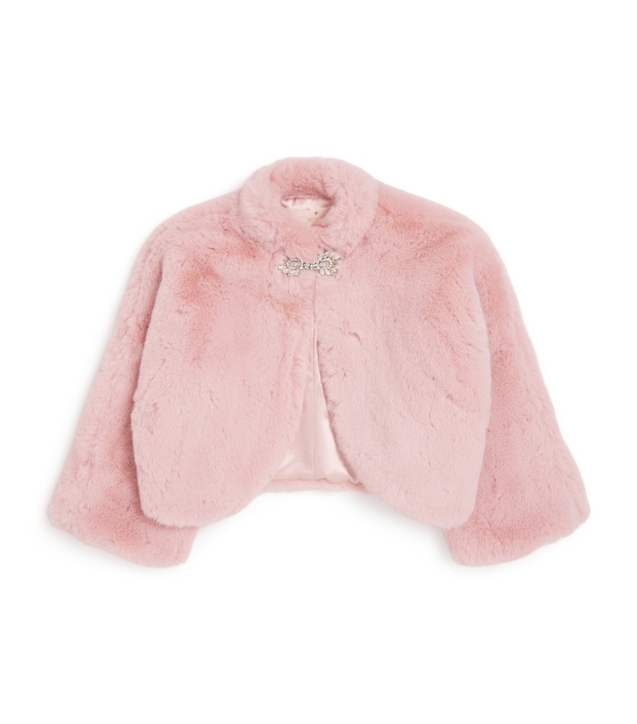 Faux Fur Promenade Jacket (2-11 Years) FAIRY FLOSS Image 1