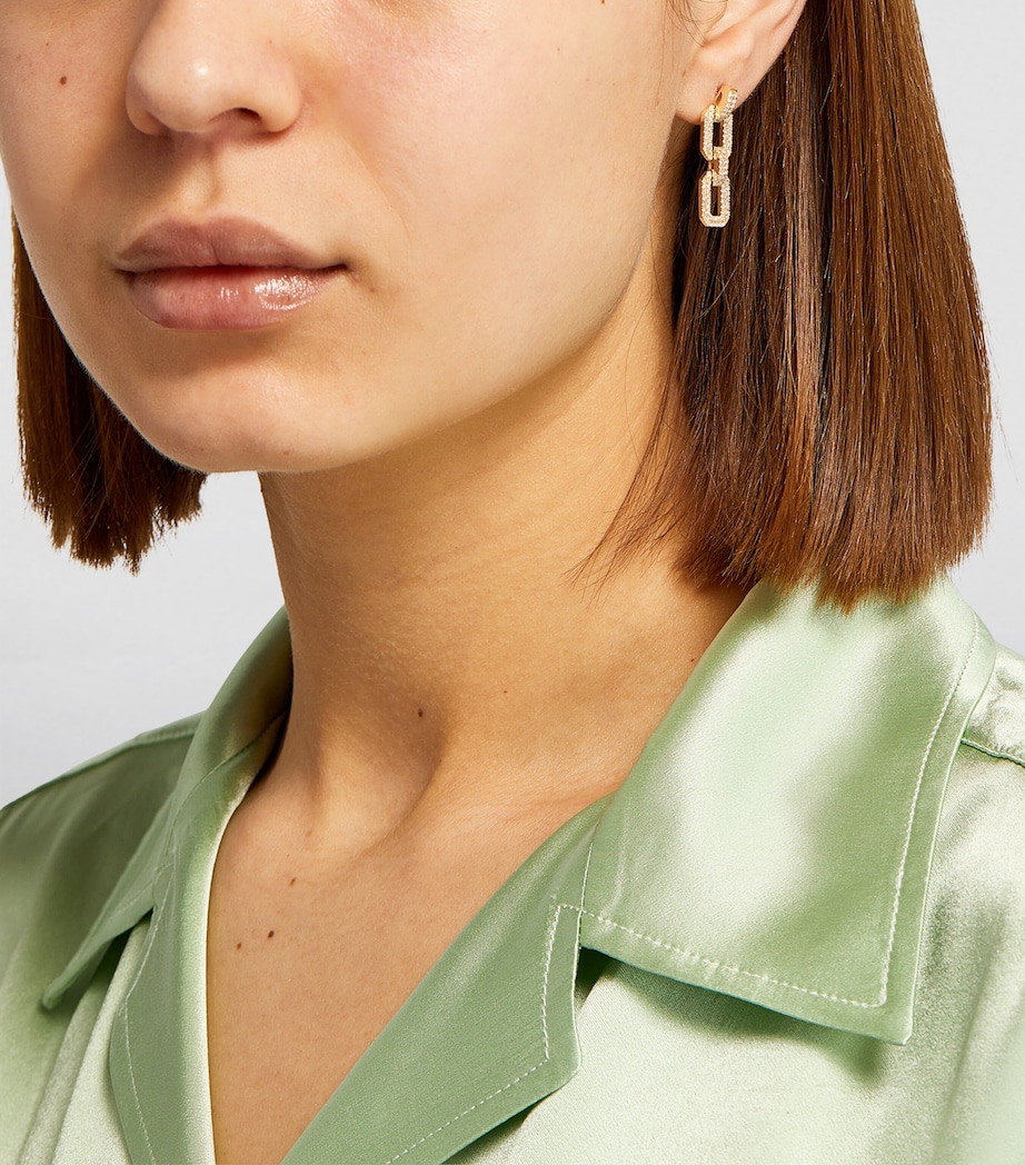 Yellow Gold and Diamond Deco Chain Earrings YELLOW GOLD Image 5