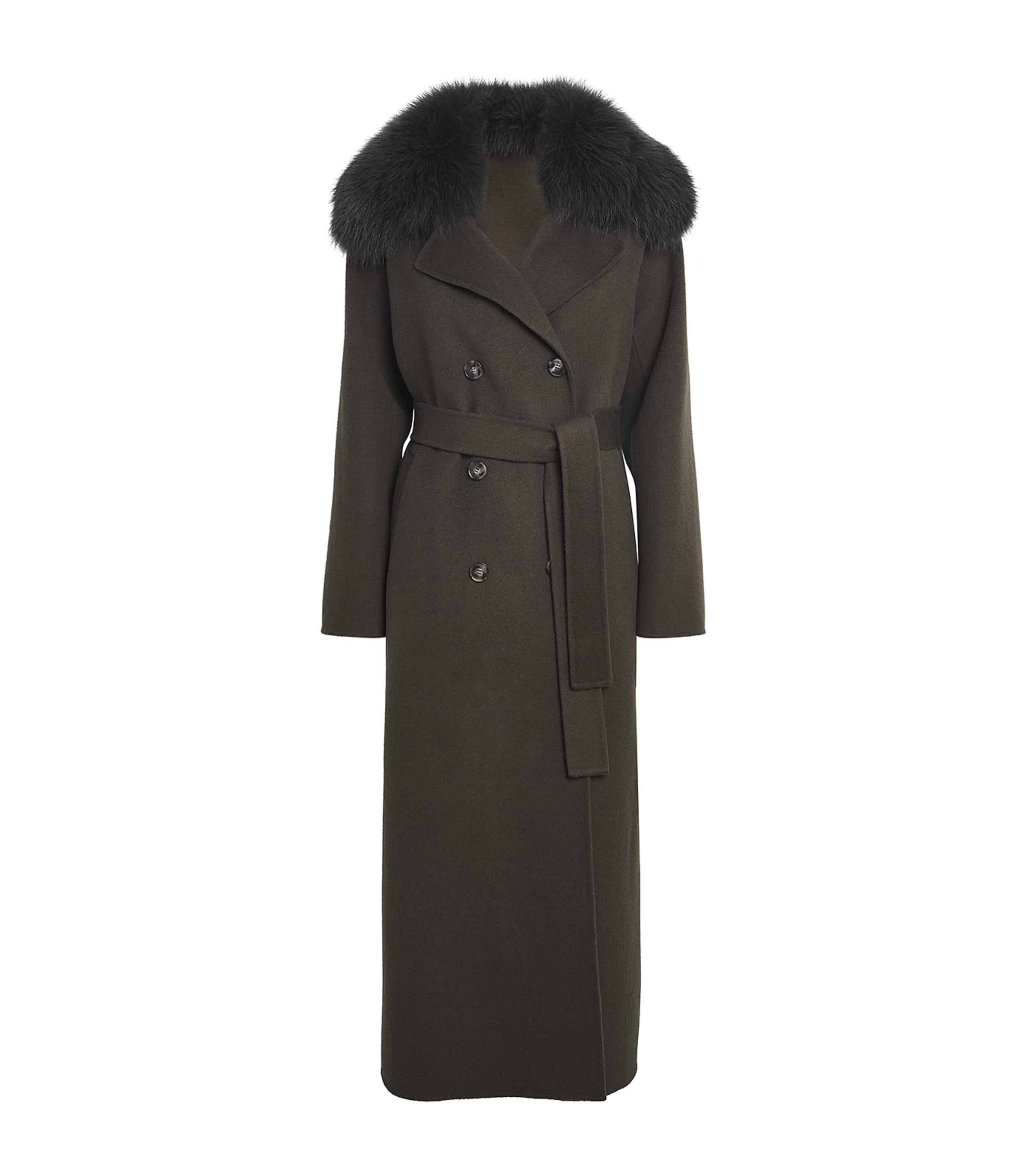 Fur-Trim Double-Breasted Coat A2108 Image 1