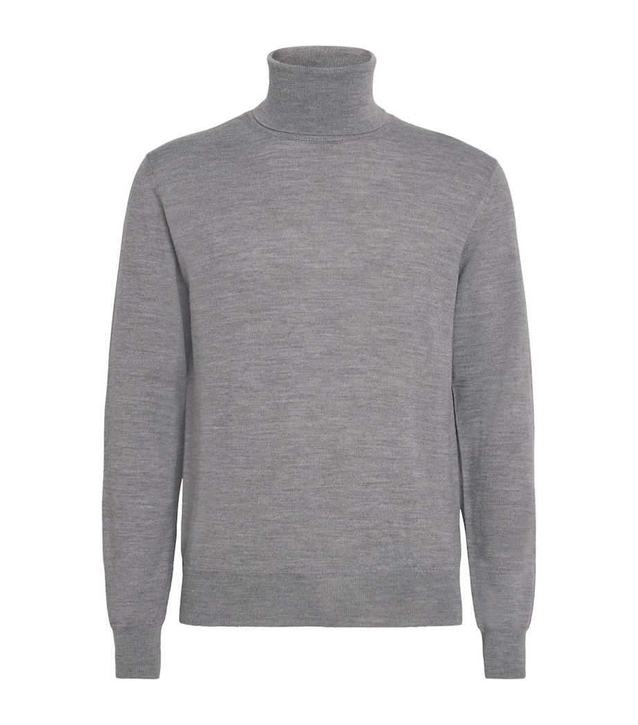 Virgin Wool-Blend Rollneck Sweater 816M - GREY MELANGE Image 1