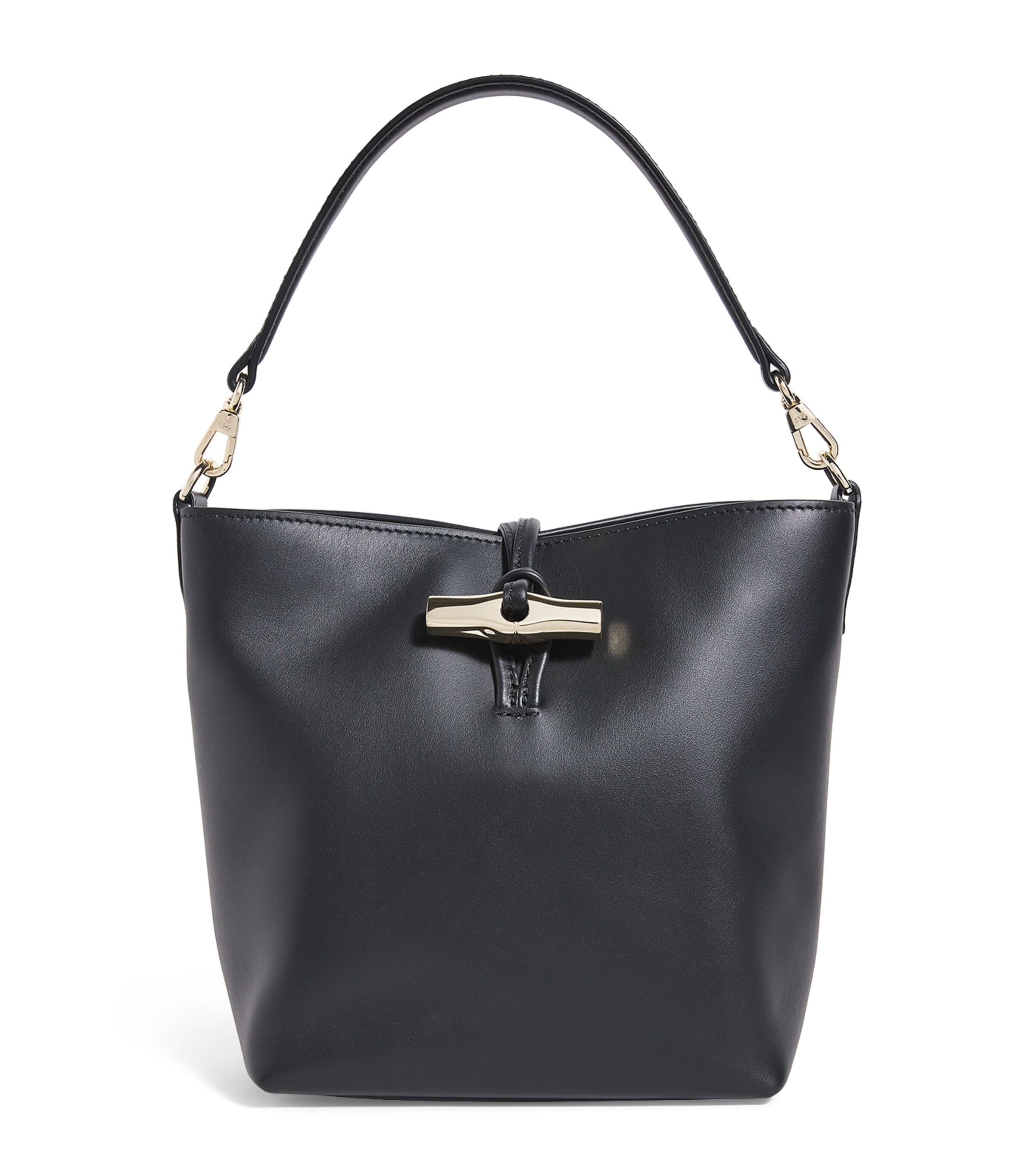 Longchamp Extra-Small Leather Le Roseau Cross-Body Bag Black Image 1