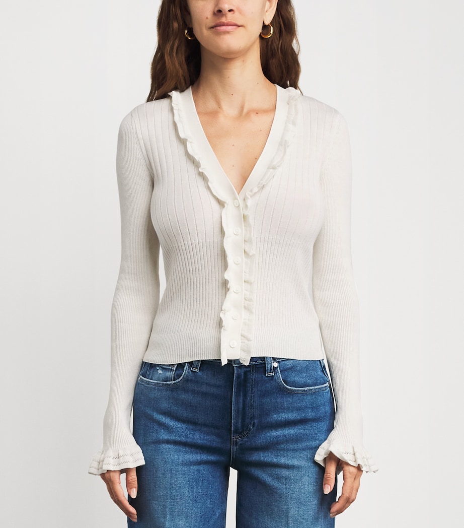 Organic Cotton-Blend Demetra Cardigan ANTIQUE WHITE Image 3