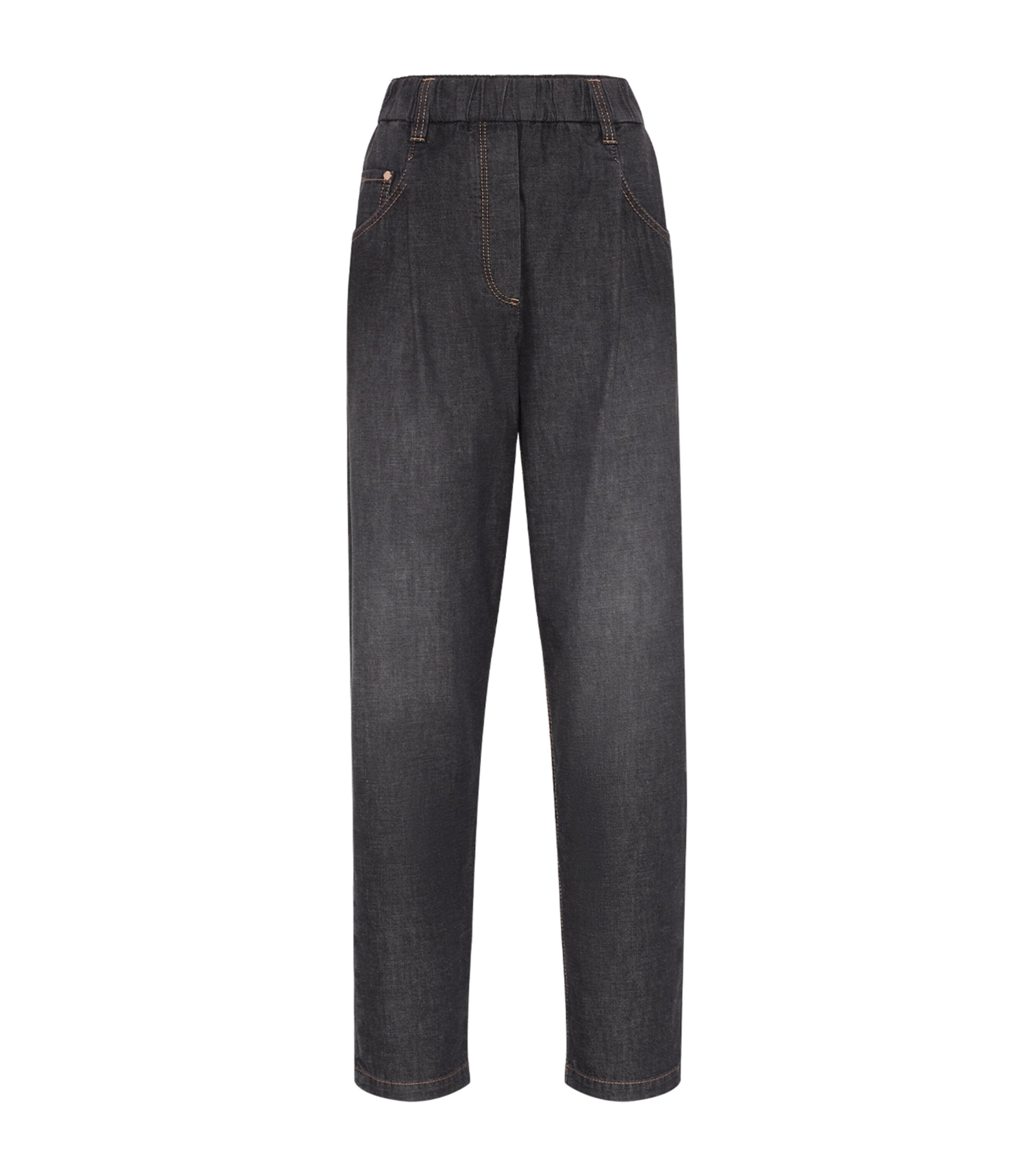 Brunello Cucinelli Denim Trousers In Black