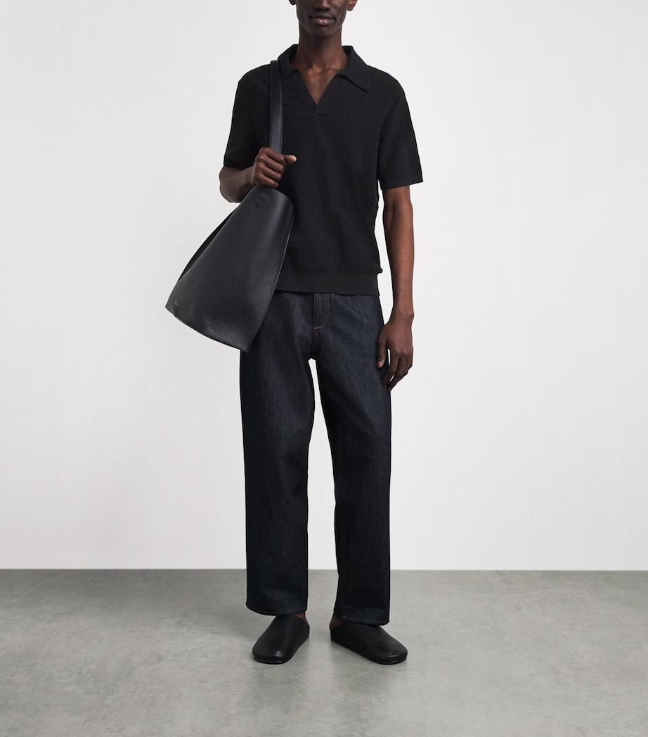 Wax London Mens Cotton-Blend Siena Polo Shirt Black Image 2