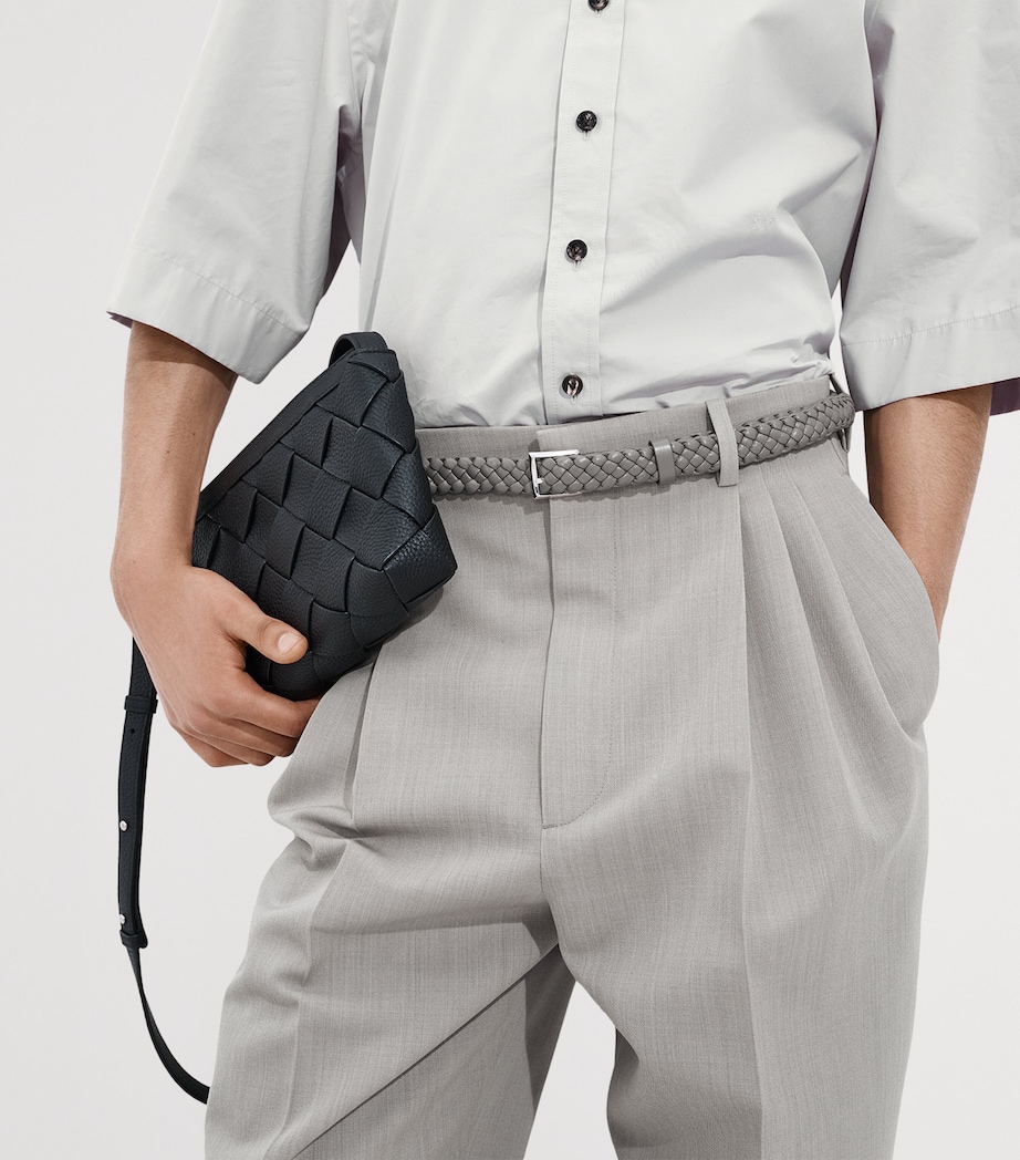 Bottega Veneta Leather Intreccio Solo Belt Image 2