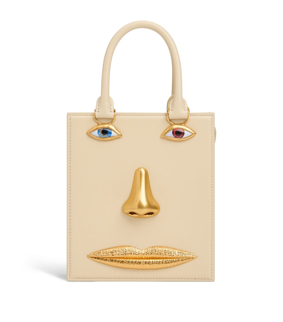 Schiaparelli Mini Leather Face Top-Handle Bag Ecru Image 1