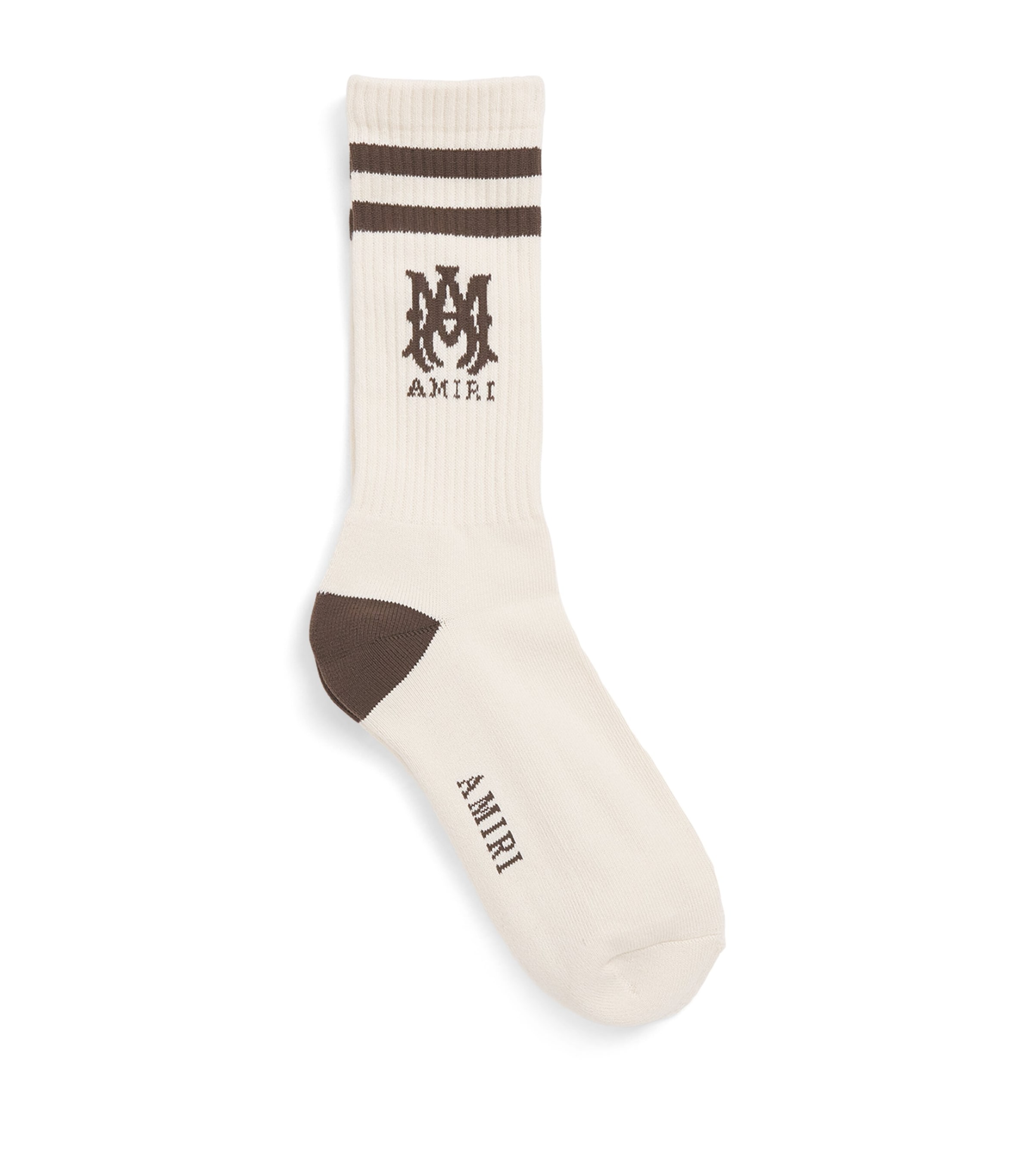 Amiri Stripe Logo Socks In Neutral