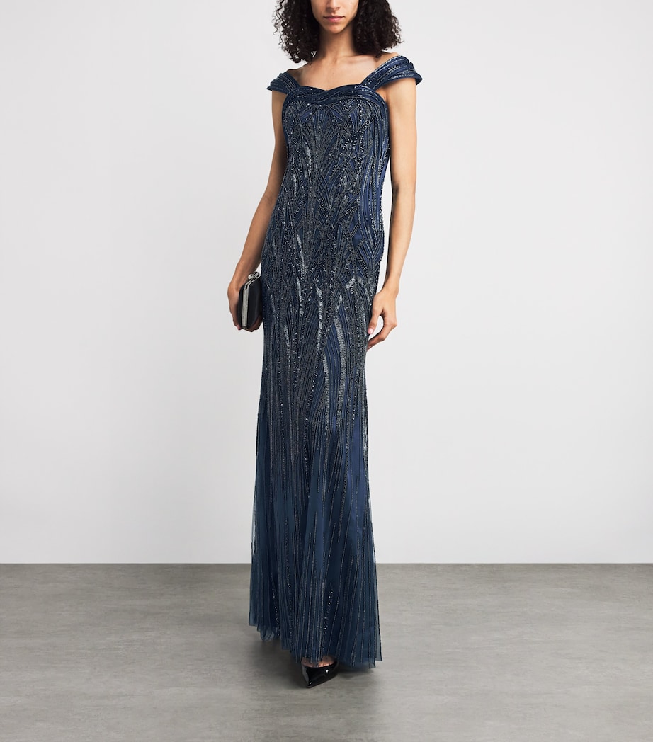 Embellished Orbit Sculpt Gown NIGHT BLUE Image 2