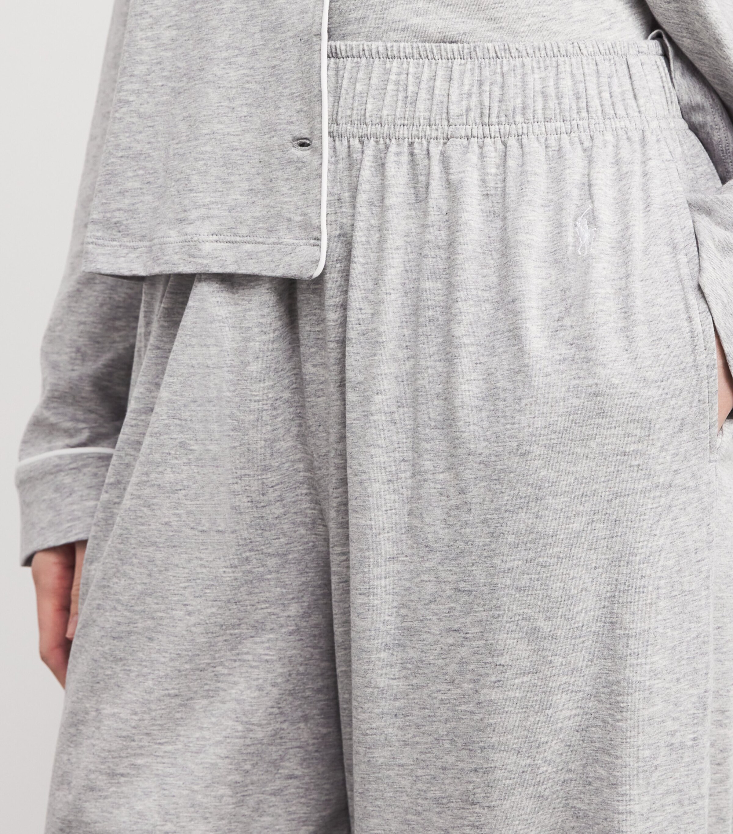Polo Ralph Lauren Womens Jersey Pyjama Set Heather Grey Image 6