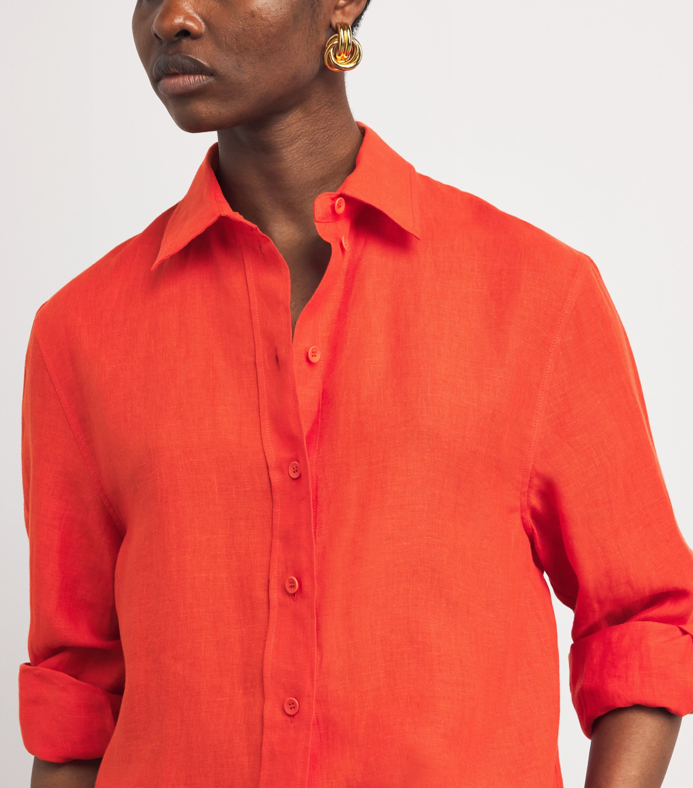 Eres Womens Linen Mignonette Shirt Rooibos Image 3
