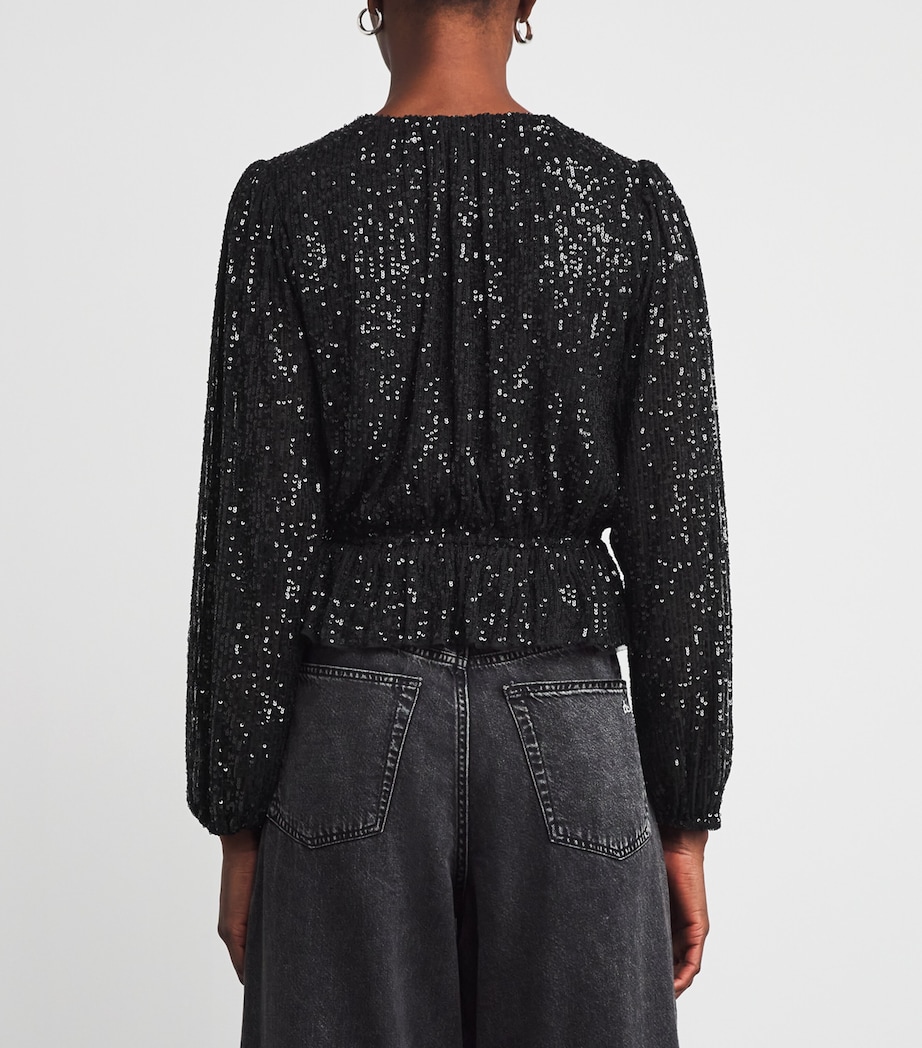 Sequinned Vilma Blouse BLACK Image 4