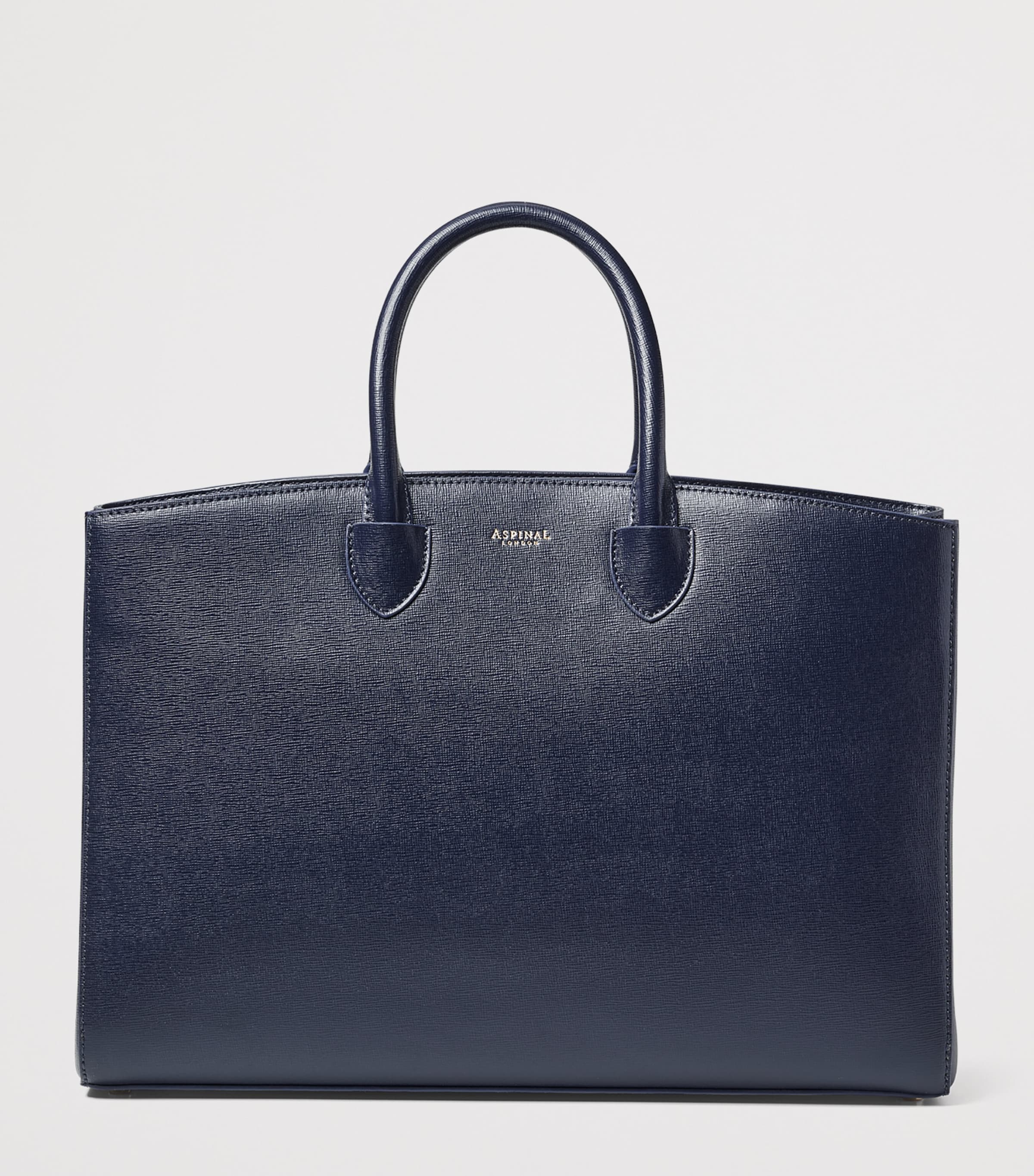 Aspinal Of London Leather Madison Tote Bag Navy Image 2
