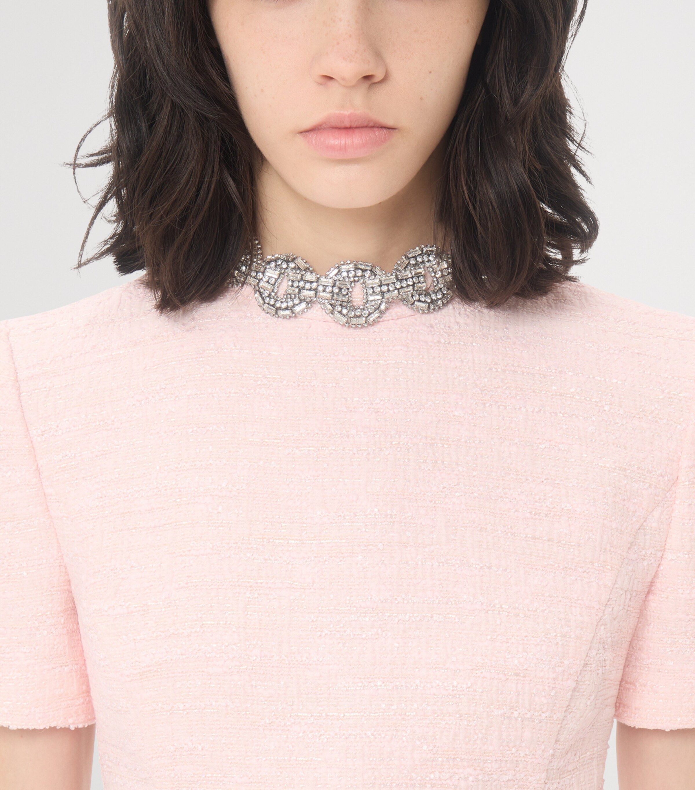 Valentino Womens Tweed Embellished Mini Dress Image 6