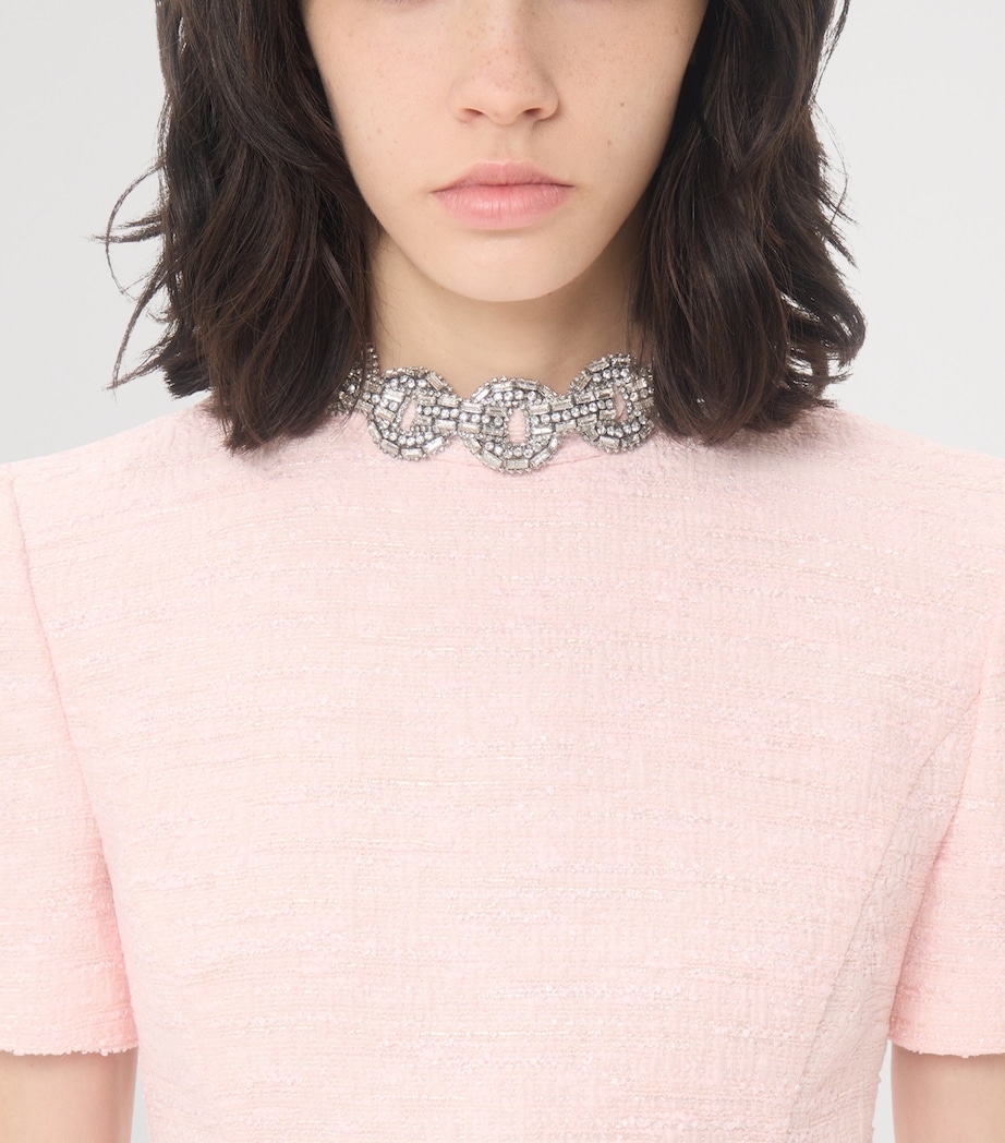 Valentino Womens Tweed Embellished Mini Dress Image 6