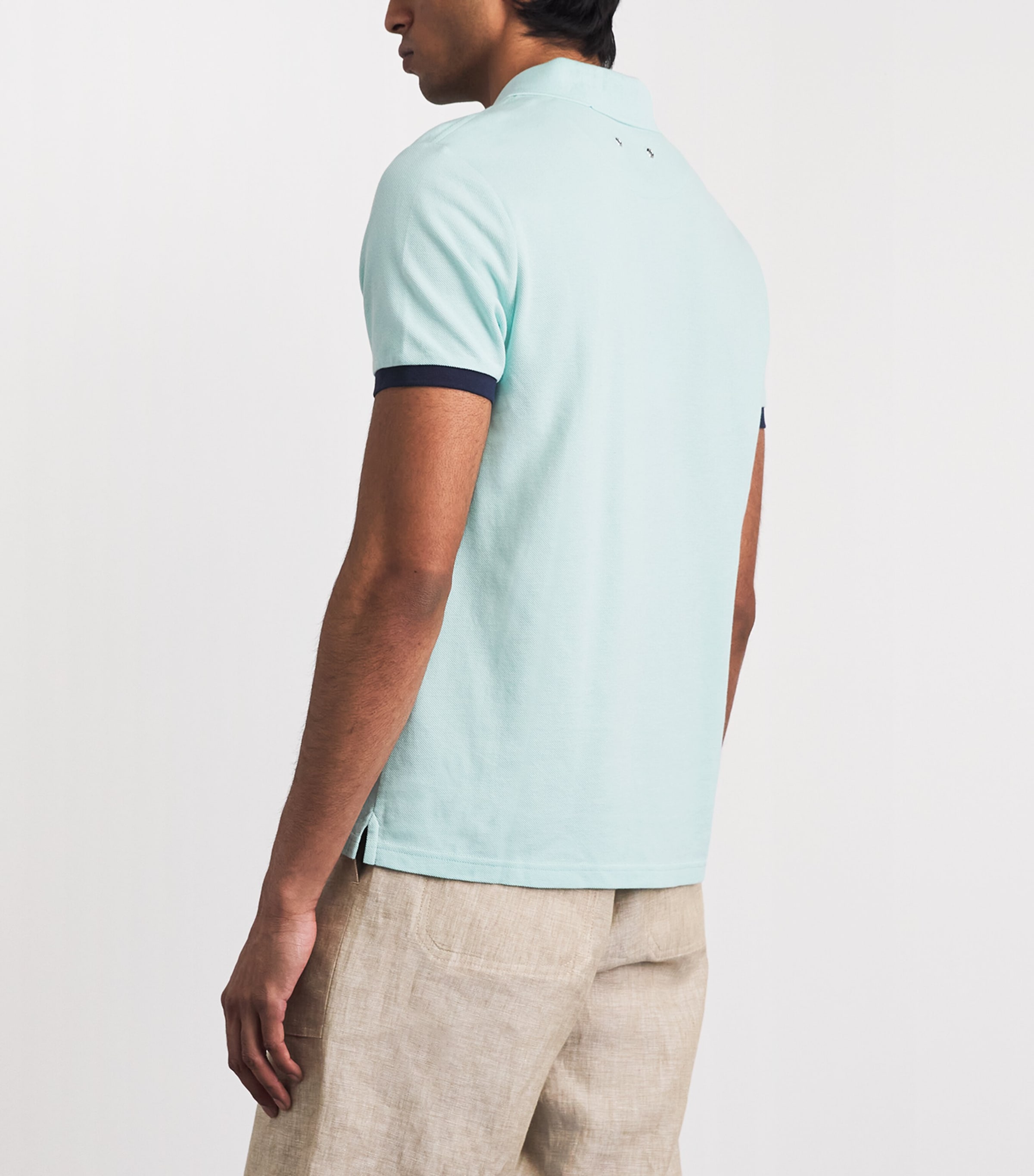 Vilebrequin Mens Organic Cotton Palatin Polo Shirt Pacific Image 5