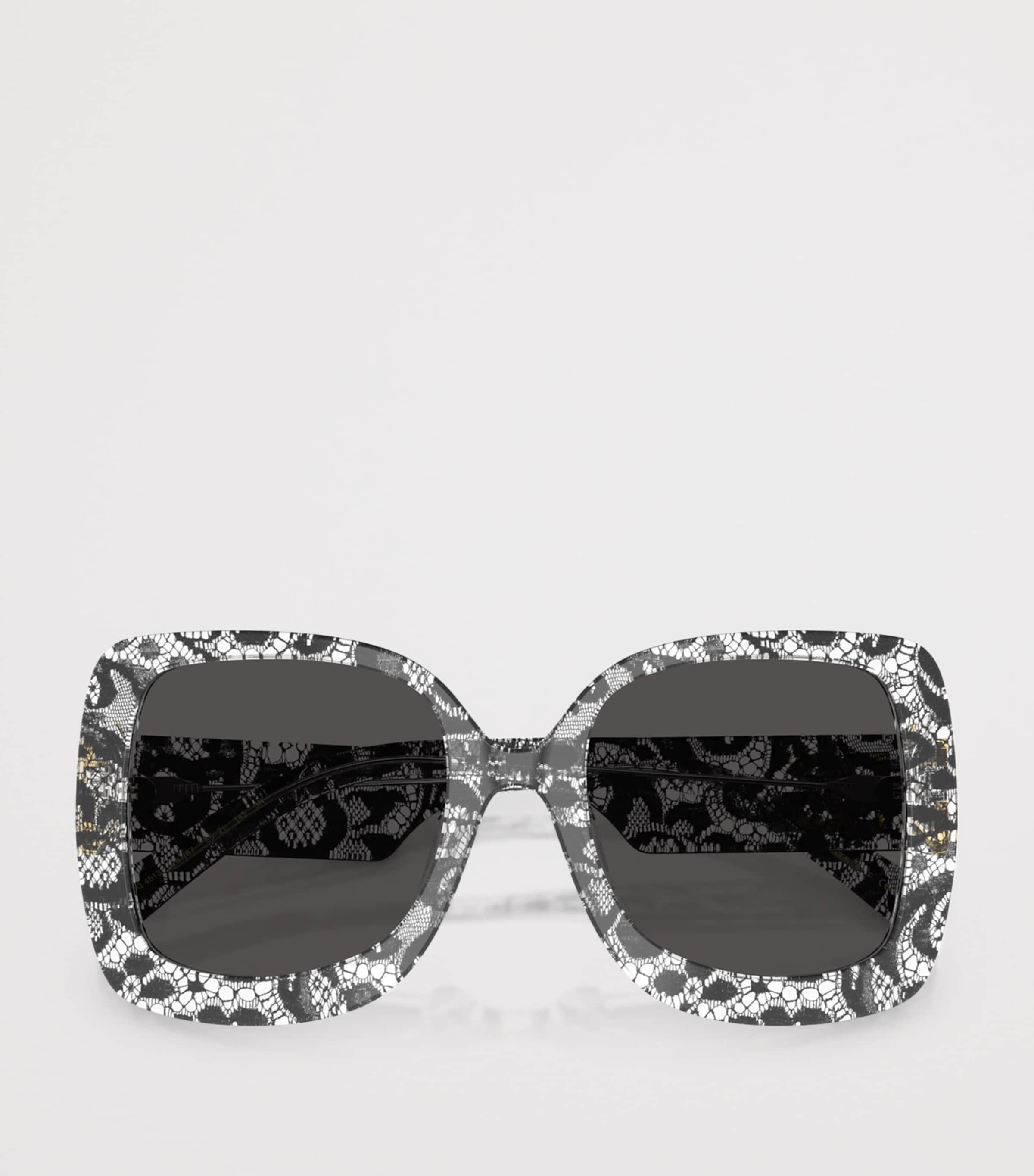Dolce&Gabbana Lace Print Square Sunglasses Black Image 5