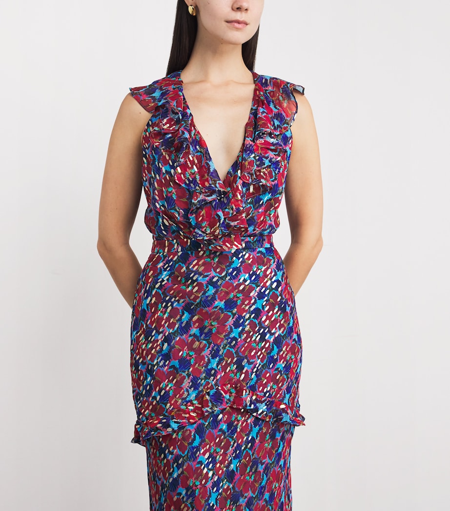 Floral Print Rita Maxi Dress 2360/2361-QUAIL SKY Image 4
