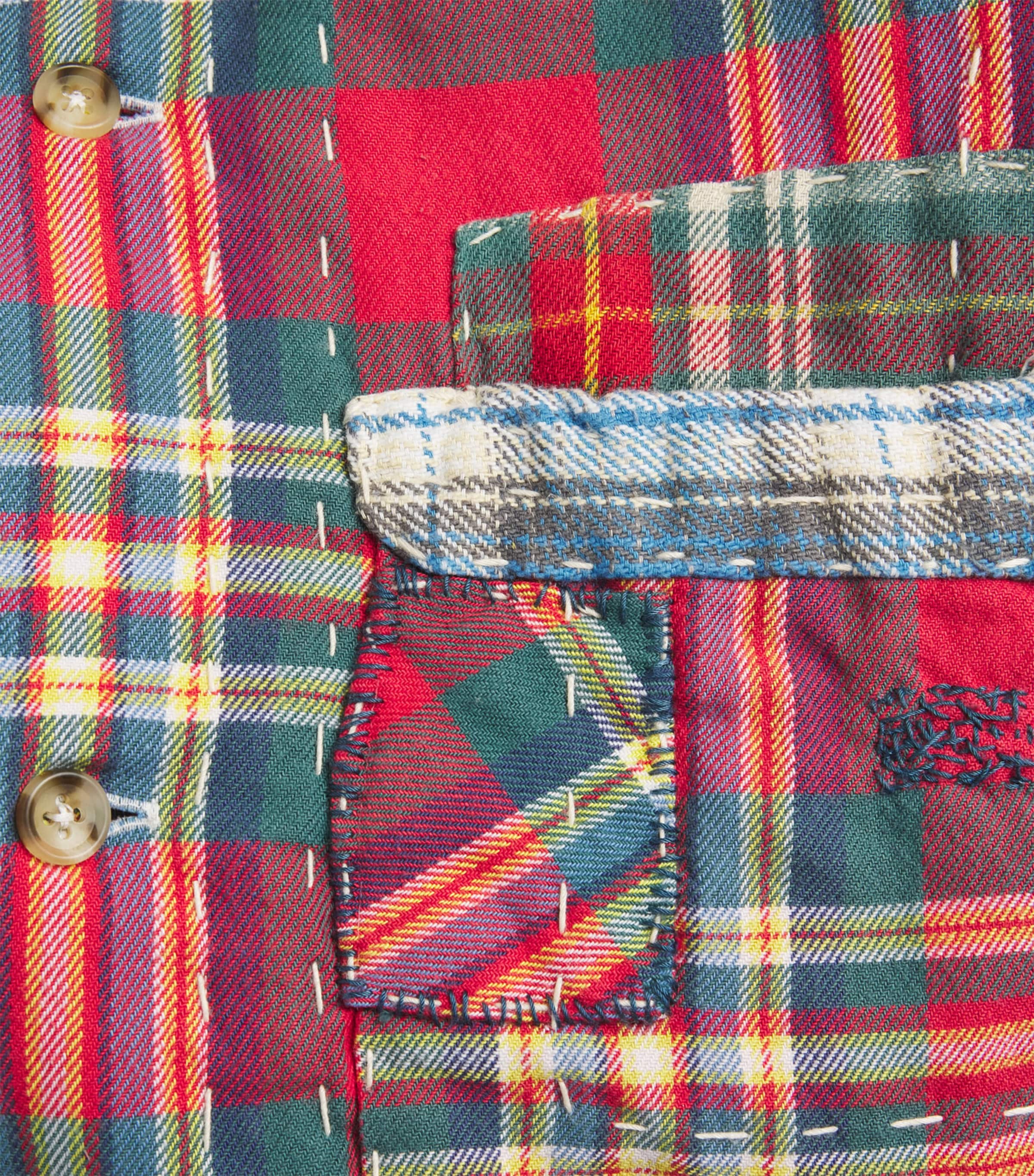 Cotton Flannel Patchwork Overshirt MULTI Image 5