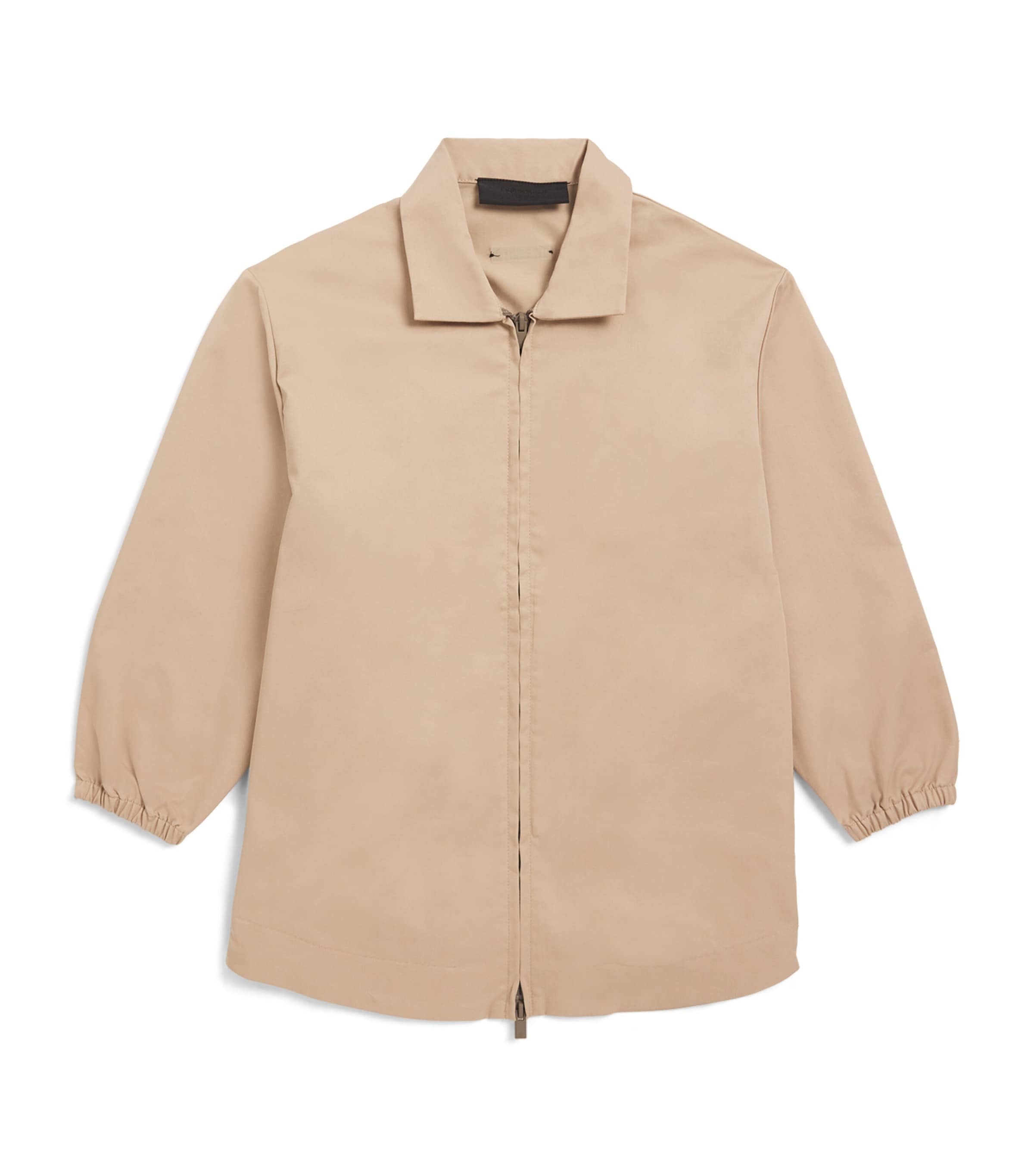 Essentials Kids' Cotton Twill Overshirt In Beige