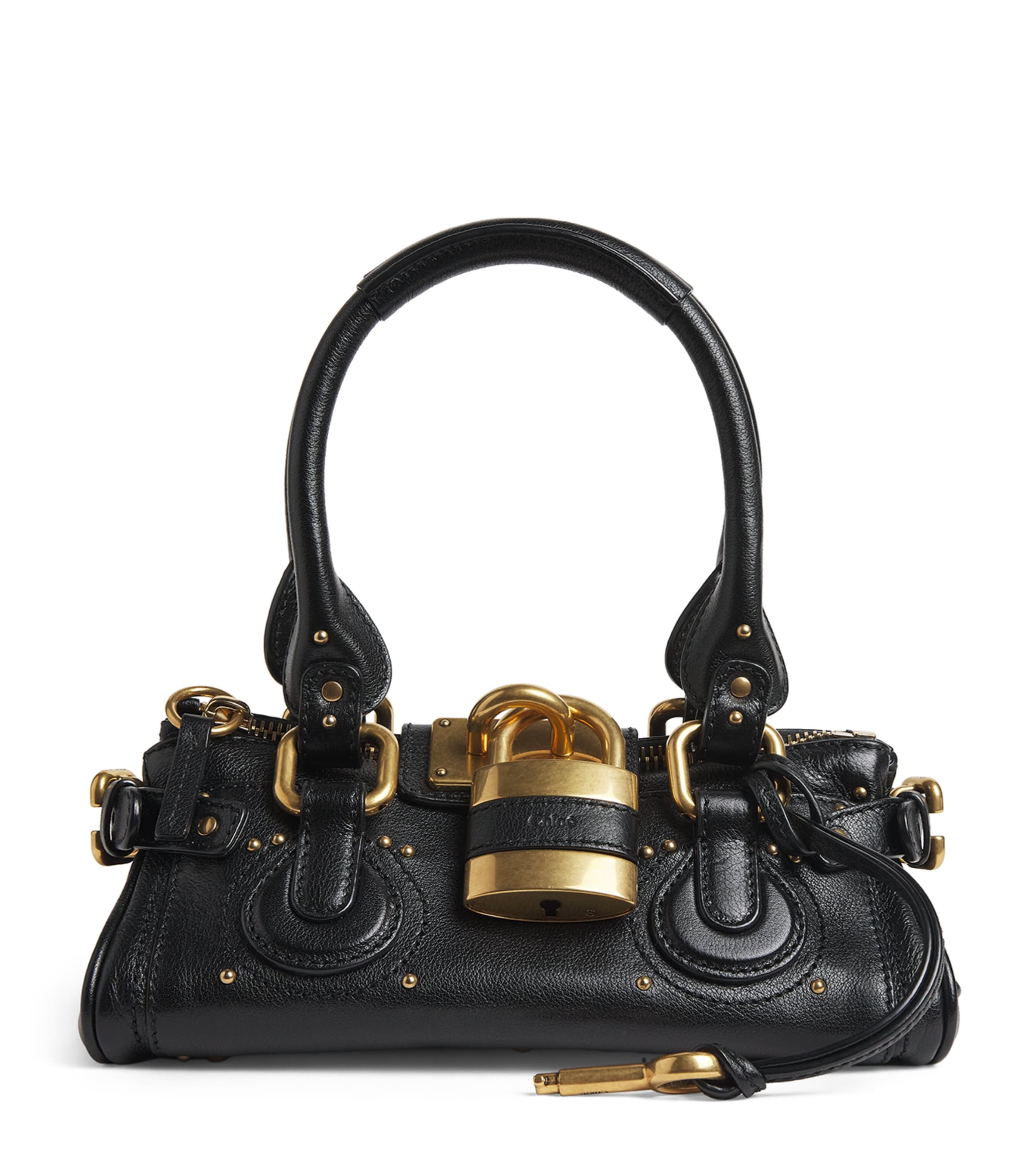 Small Leather Paddington Top-Handle Bag BLACK Image 1
