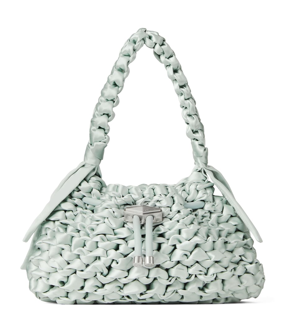 Small Satin Cinch Shoulder Bag LIGHT VERDE/ANTIQUE Image 1