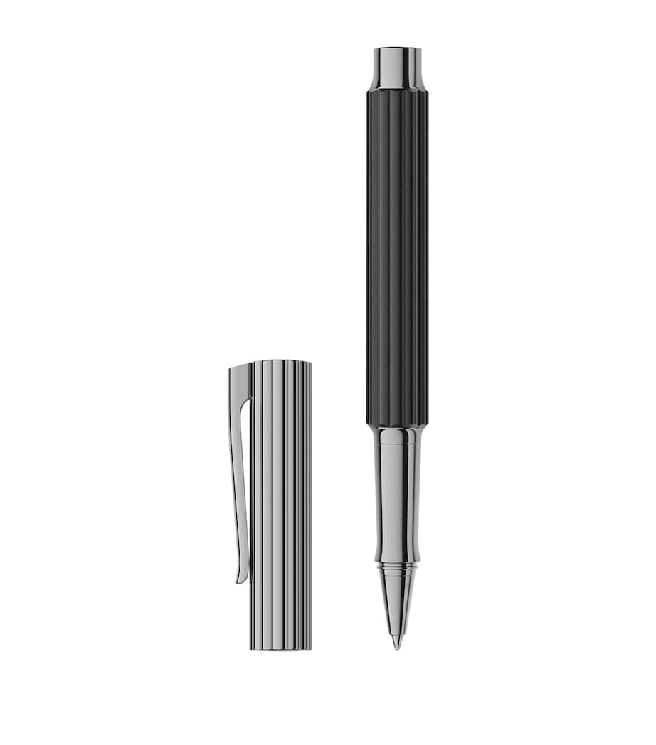 Ebony Wood Bloom Rollerball Pen BLACK Image 4