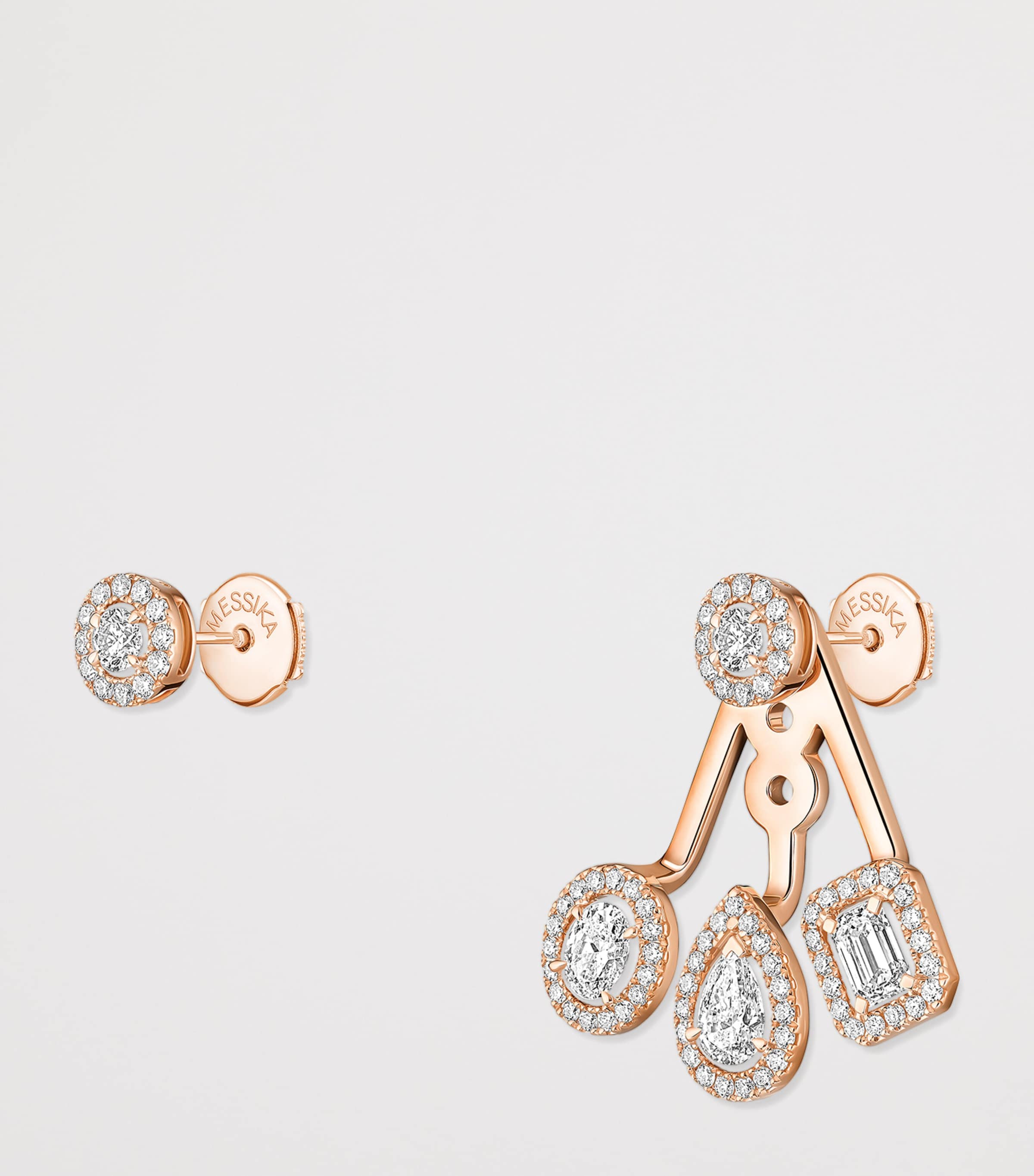 Messika My Twin Trio Pink Gold and Diamond Earrings (0.59ct) Pink Gold Image 3