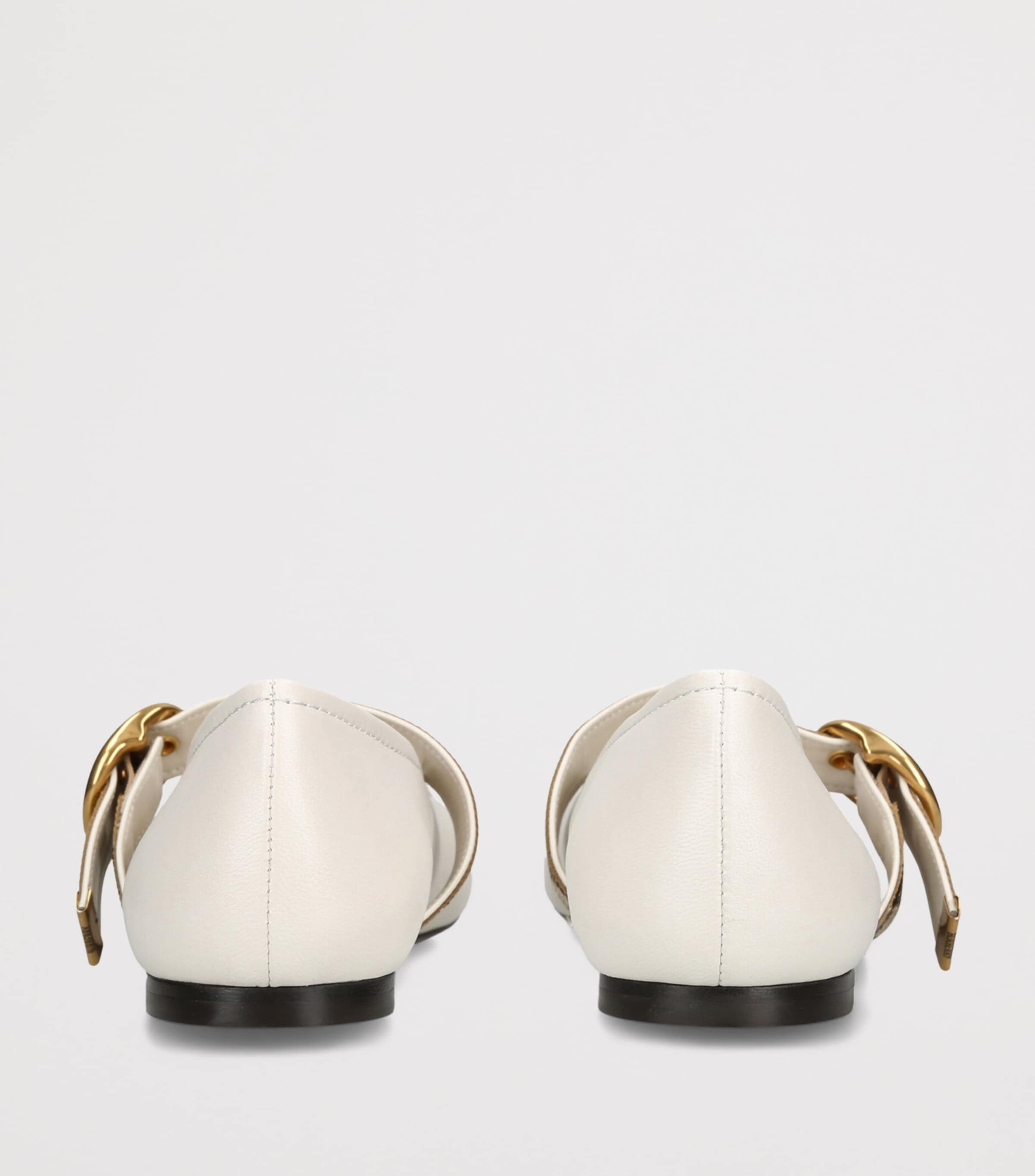 Burberry Leather Robin Ballet Flats Cream Image 4