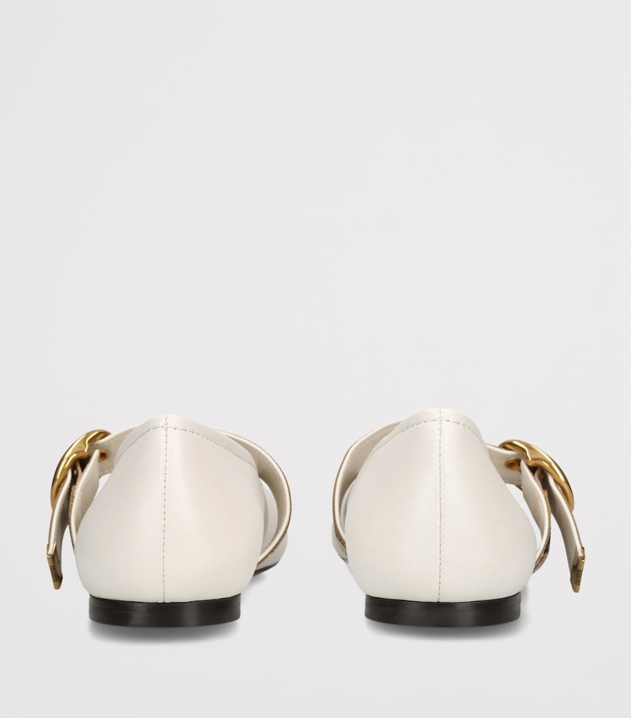 Burberry Leather Robin Ballet Flats Cream Image 4