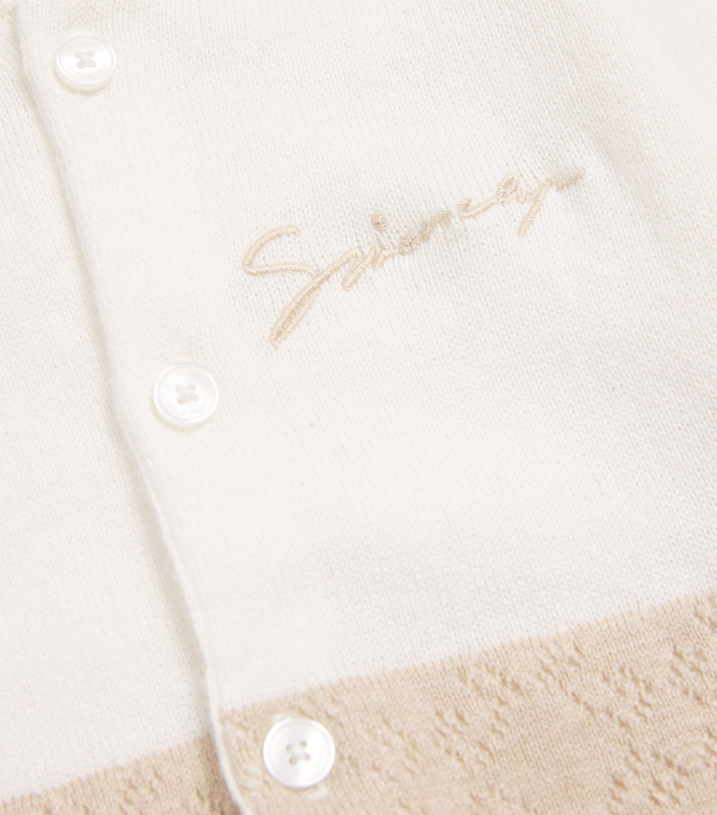 Givenchy Kids Cotton-Cashmere All-In-One (3-12 Months) Offwhite Image 4