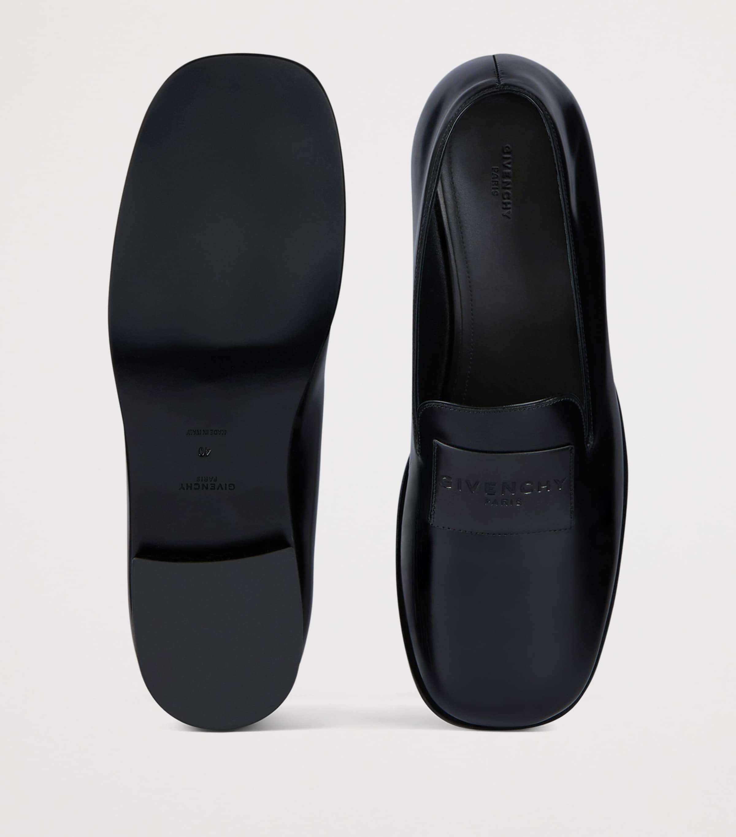 Leather Logo Loafers BLACK Image 3