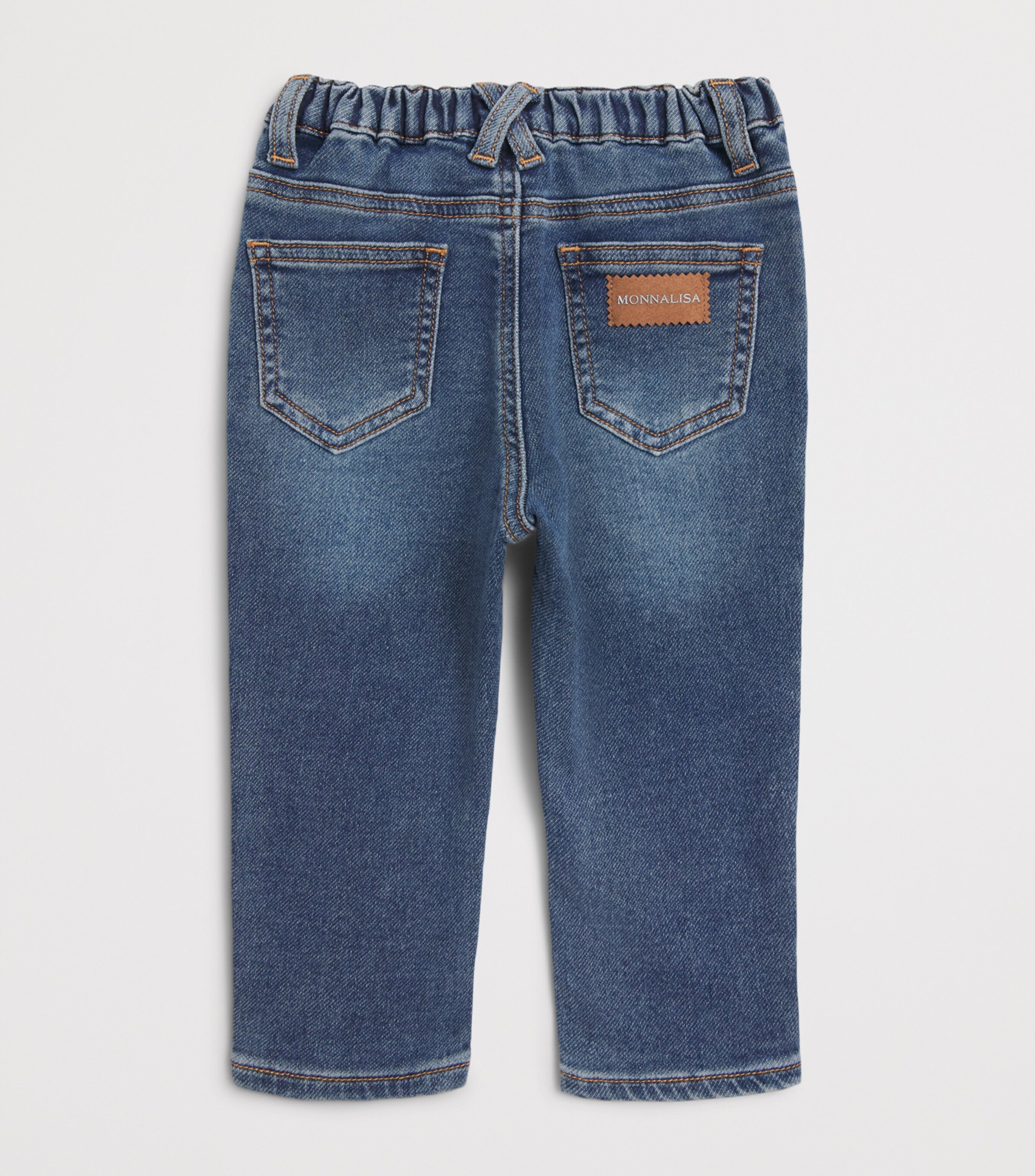 Monnalisa Backpack-Patch Jeans (6 Months - 6 Years) Blu Stone Denim Image 2