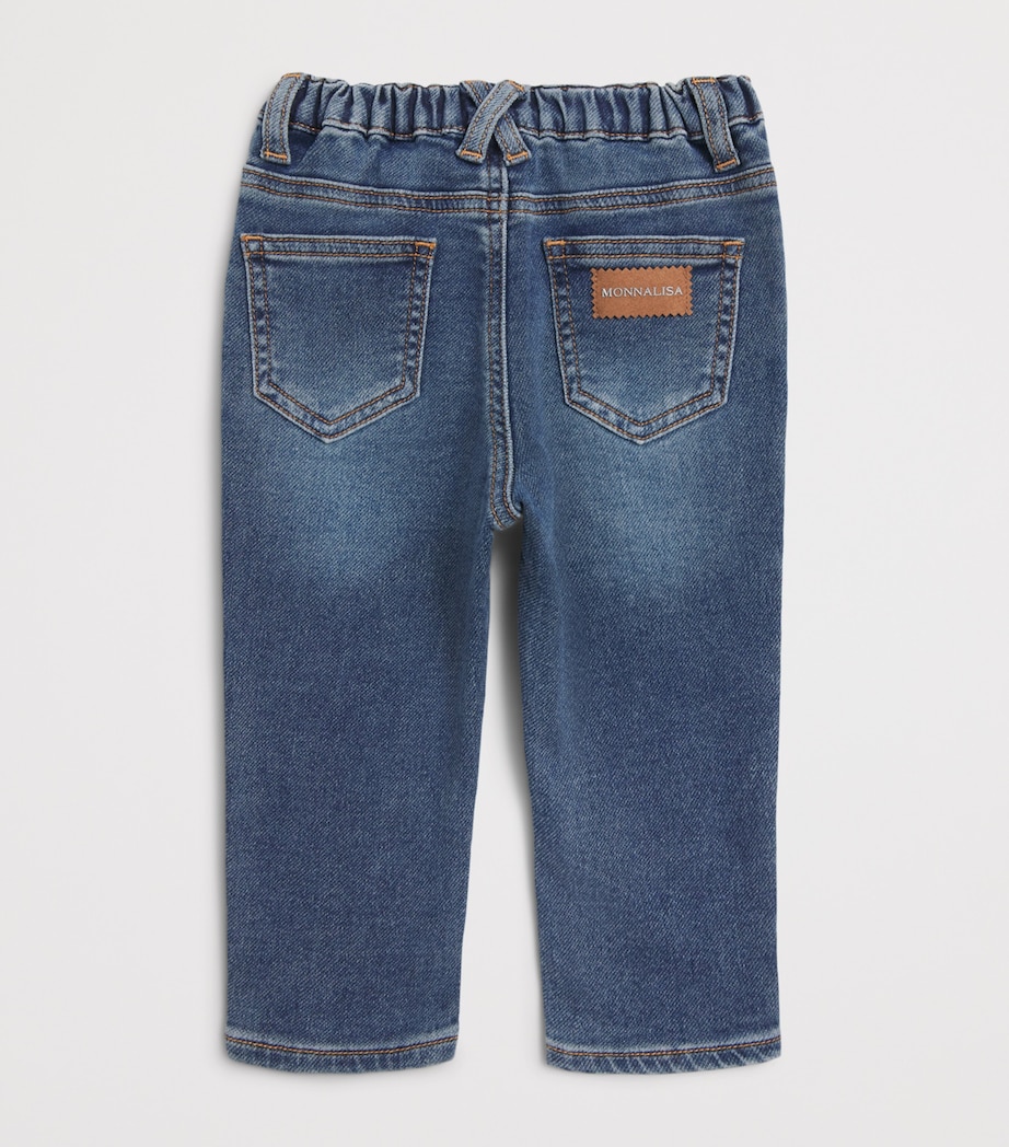 Monnalisa Backpack-Patch Jeans (6 Months - 6 Years) Blu Stone Denim Image 2