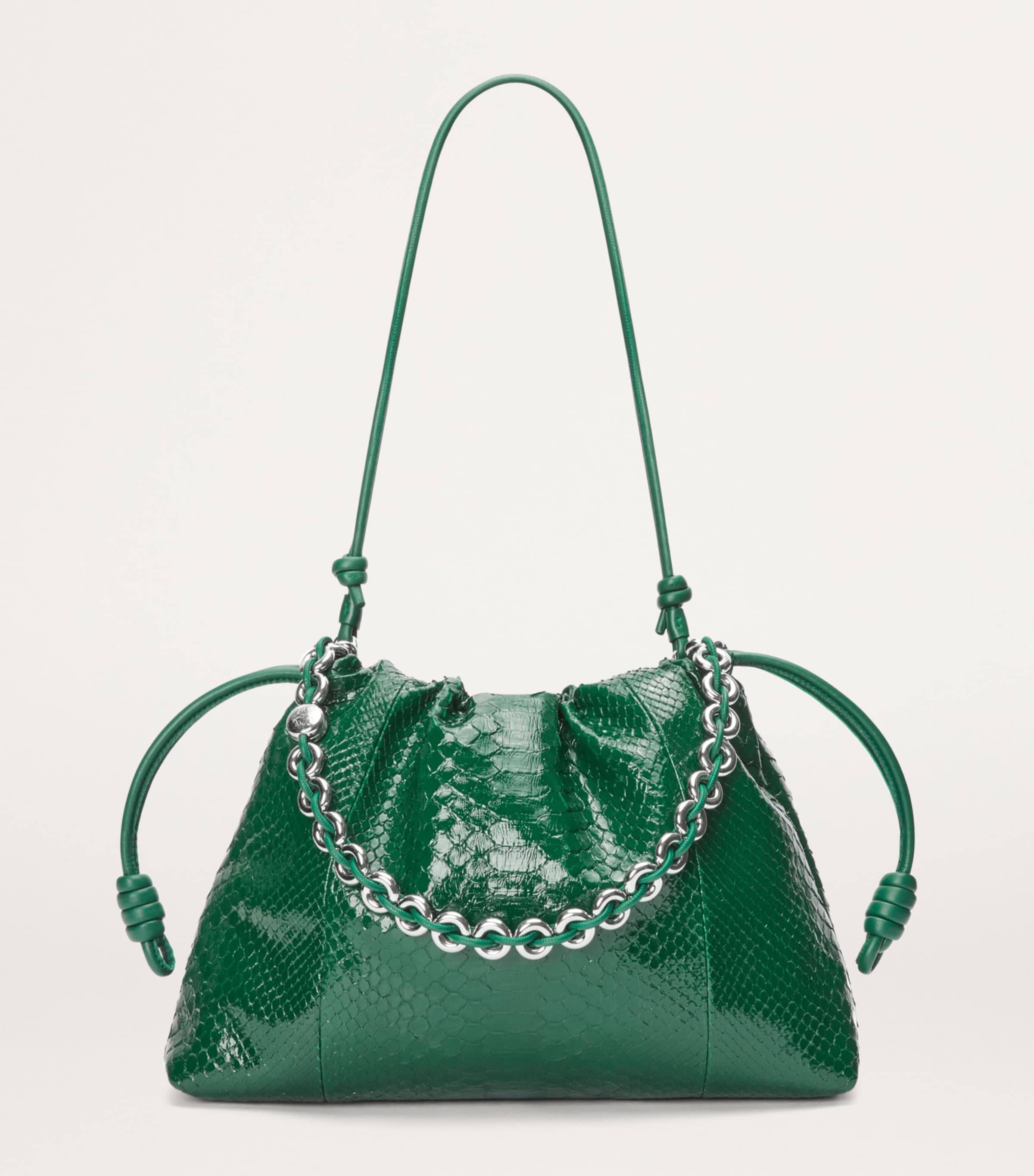 Large Patent Python Flamenco Purse EMERALD GREEN Image 6