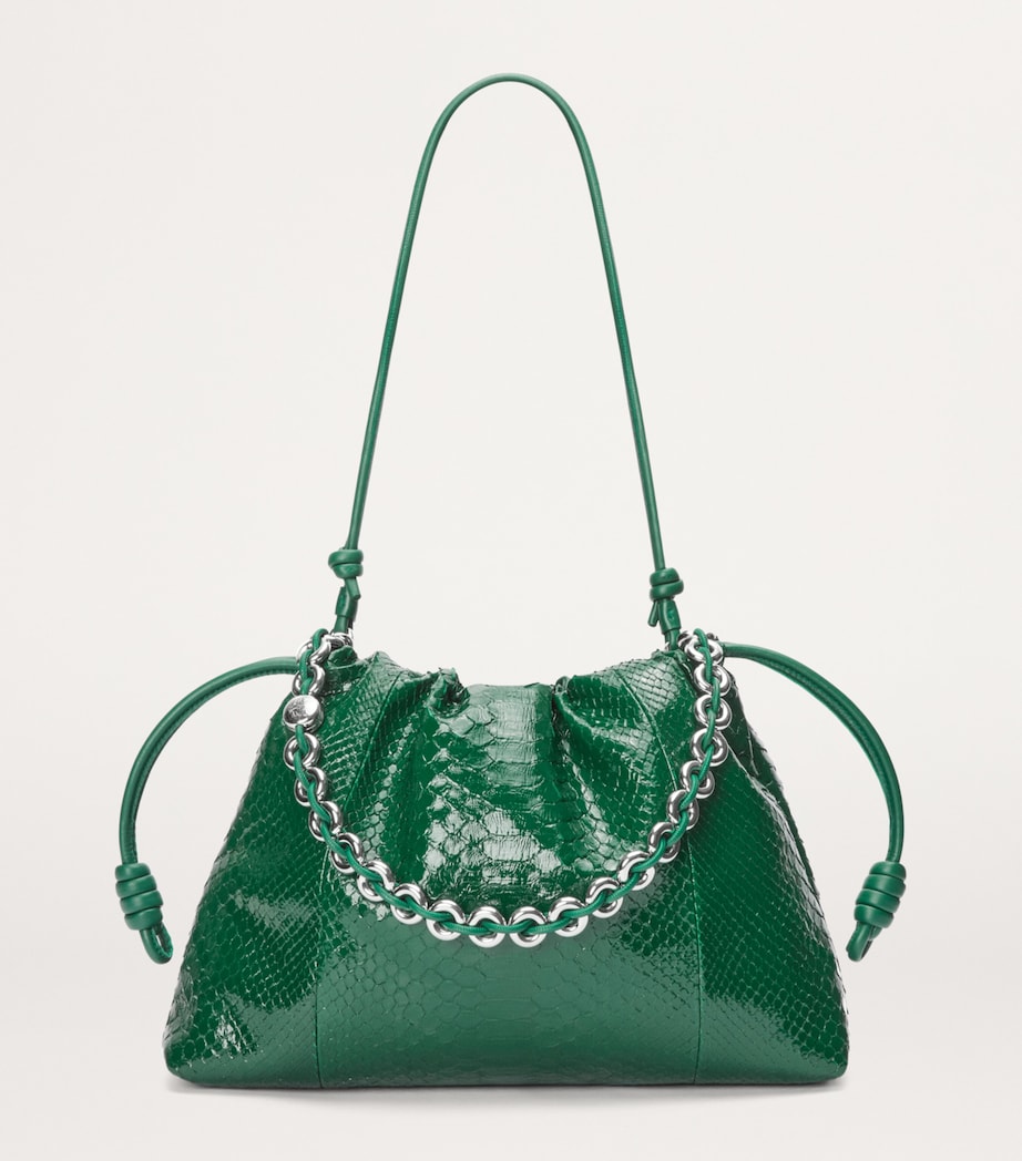 Large Patent Python Flamenco Purse EMERALD GREEN Image 6