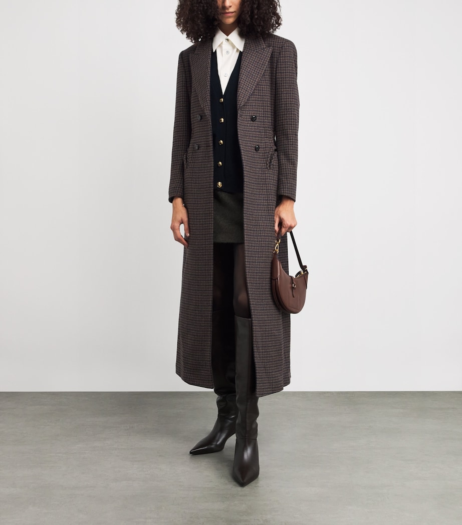 Houndstooth Mikado Anyway Coat 0001 BROWN Image 2