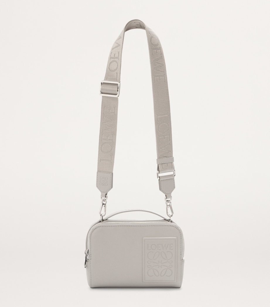 LOEWE Mini Leather Cross-Body Camera Bag Shell Grey Image 4