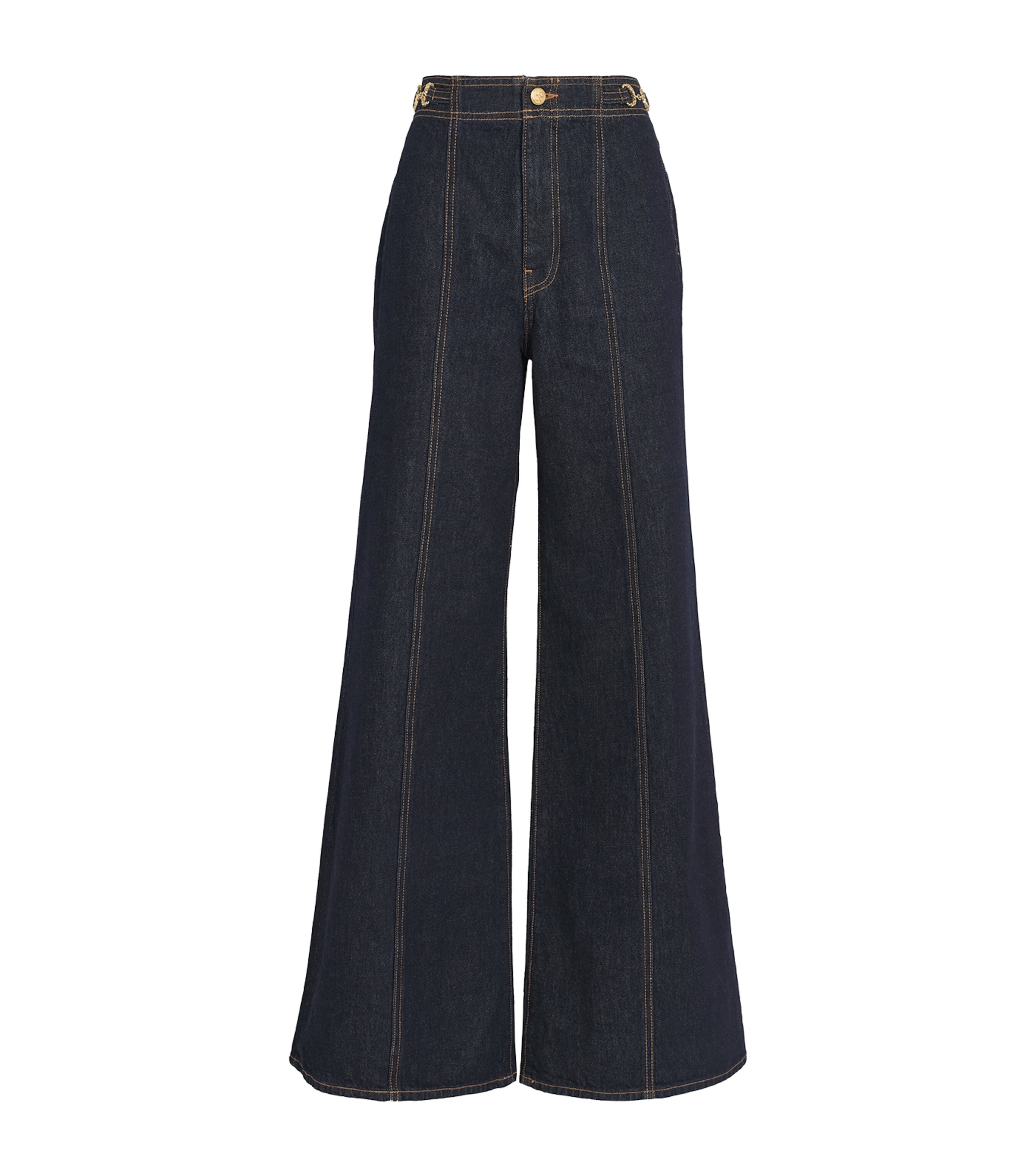 Ulla Johnson The Delphine Embellished High-rise Flared Jeans In Blue