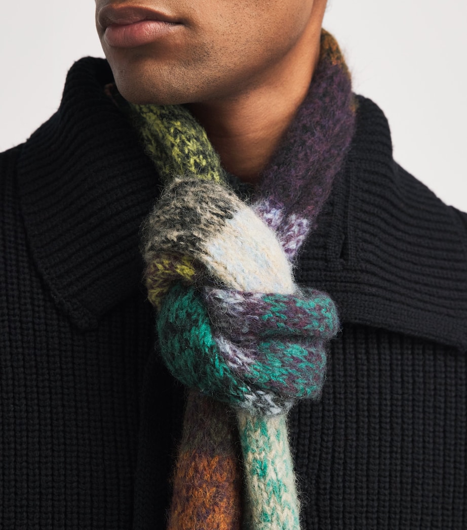 DRIES VAN NOTEN Alpaca-Blend Patchwork Scarf Image 3