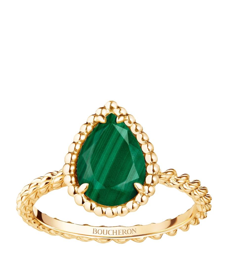 Yellow Gold and Malachite Small Motif Serpent Bohème Ring MULTI Image 1