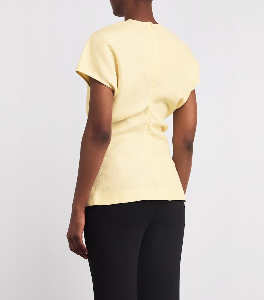 Pleated-Waist Top 300 STRAW Image 4