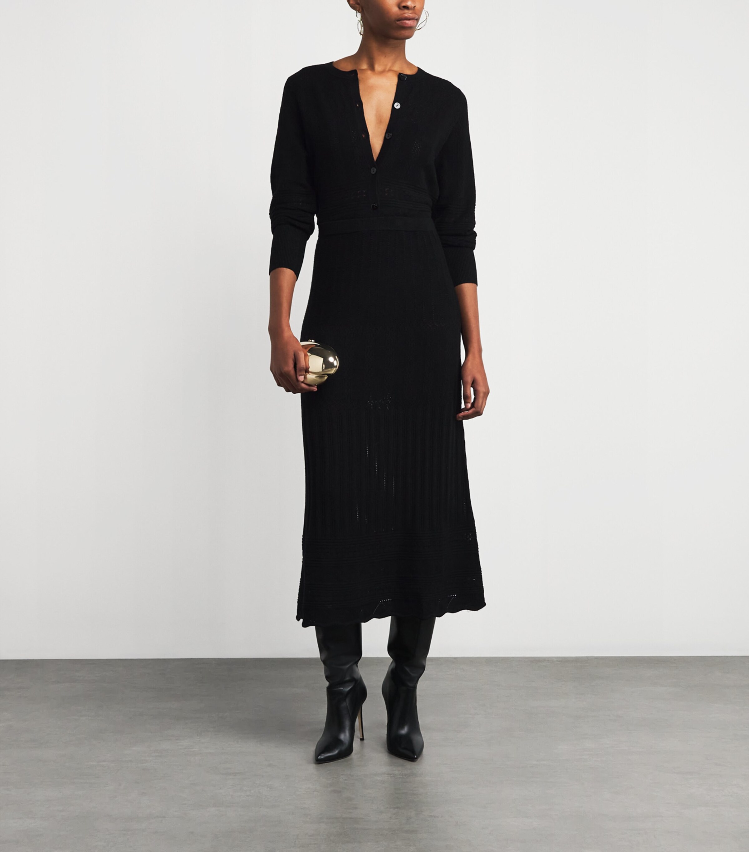 Wool-Cashmere Rythmée Maxi Skirt 1001 NOIR Image 2