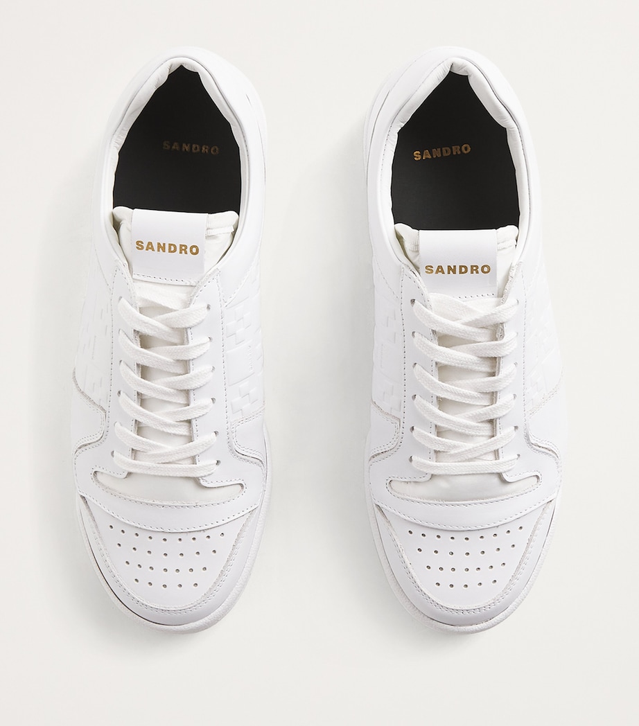 Leather Cross Sneakers WHITE Image 3