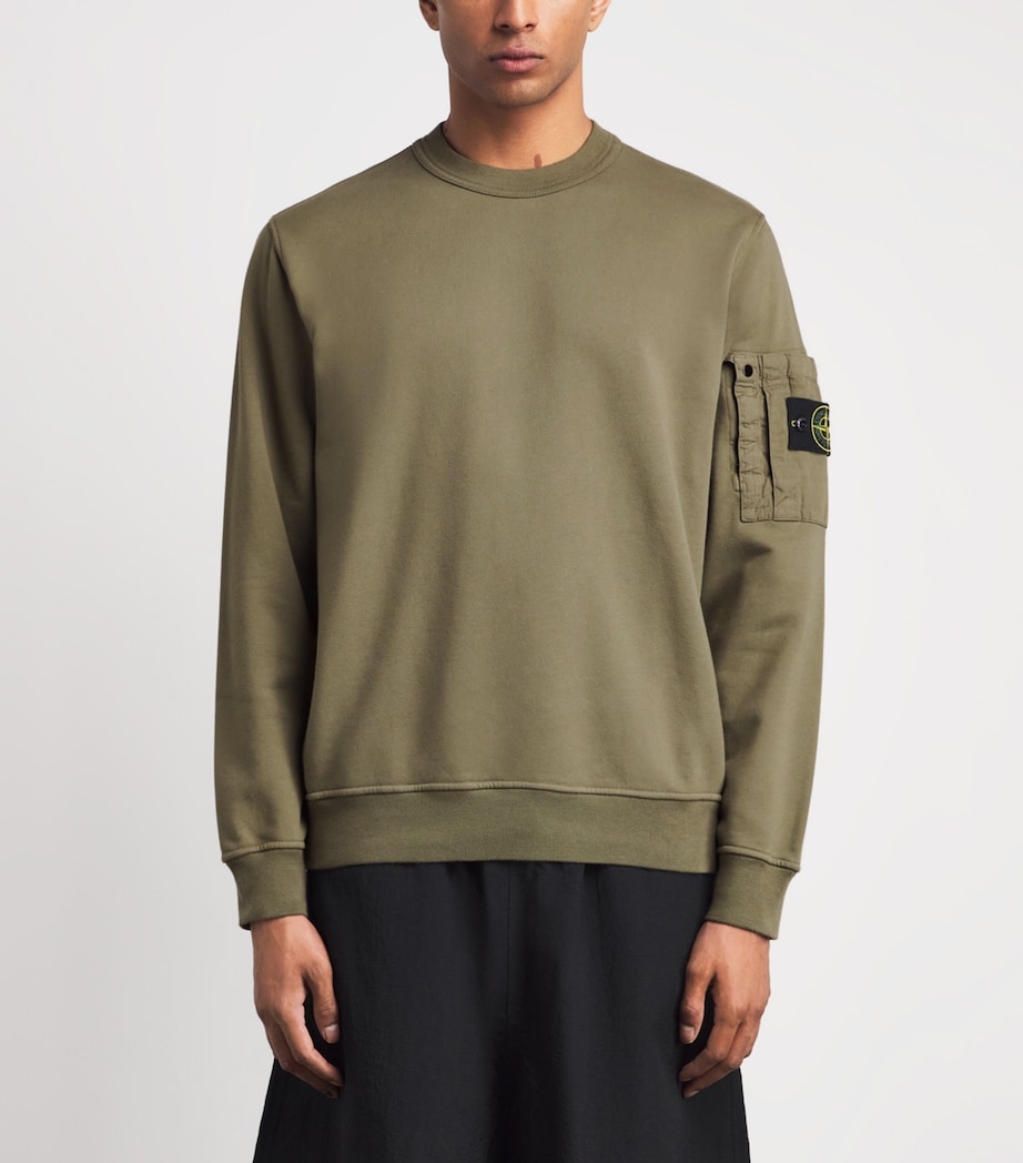 Stone Island Mens Cotton Compass Sweatshirt Image 4