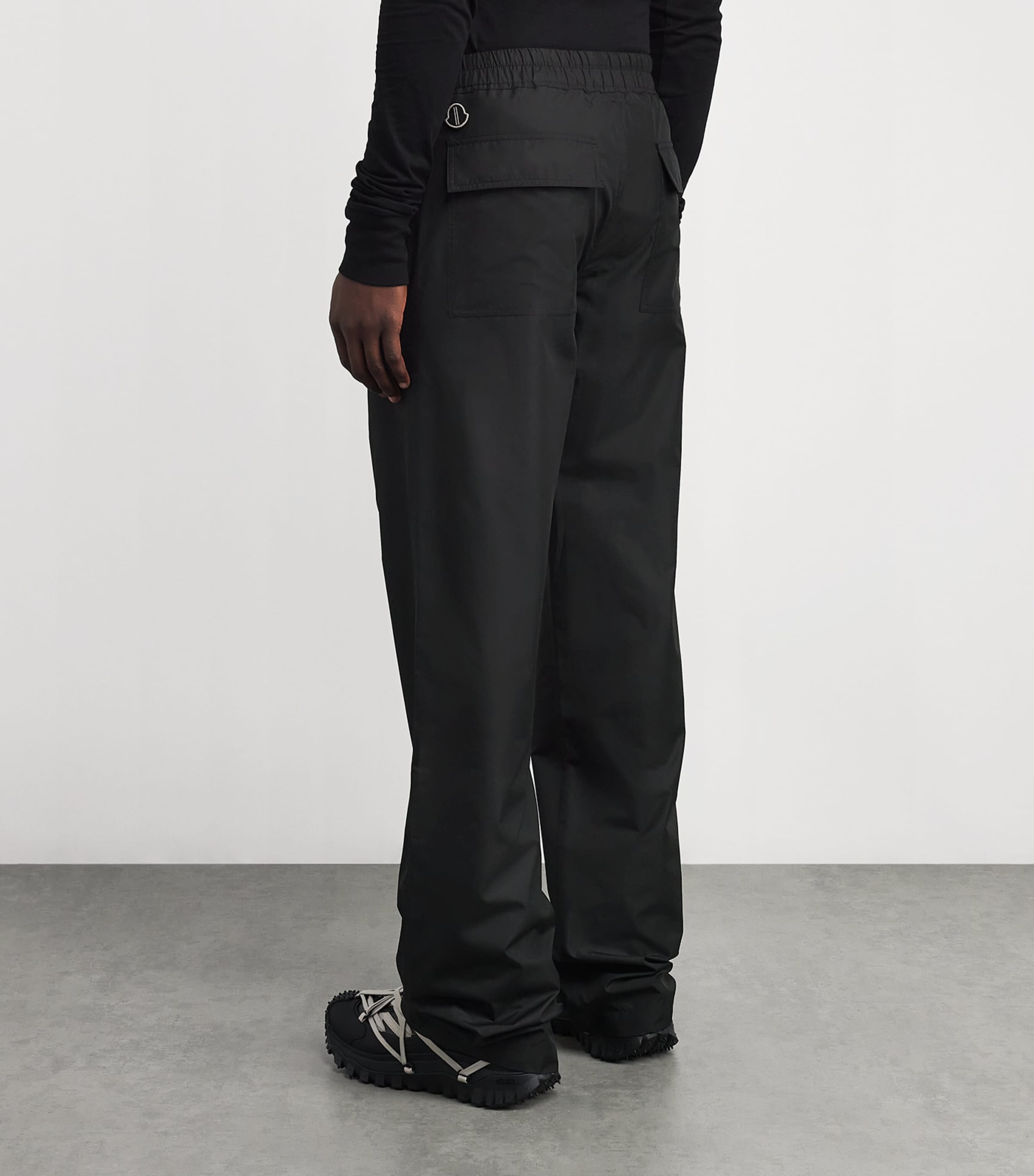 x Moncler Drawstring Straight Trousers 999 - BLACK Image 4