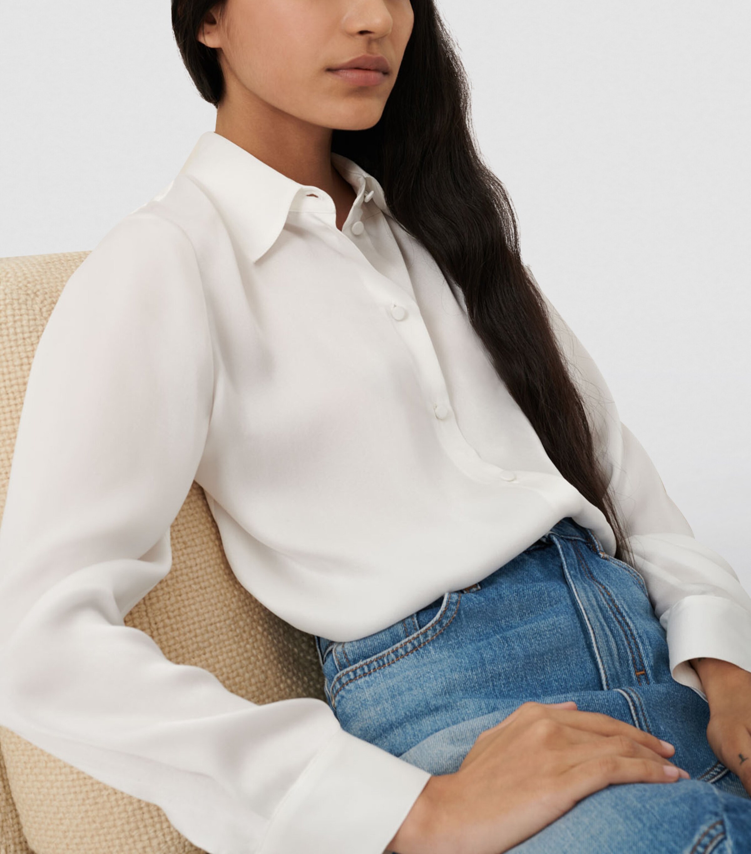 Silk Shirt WHITE Image 6