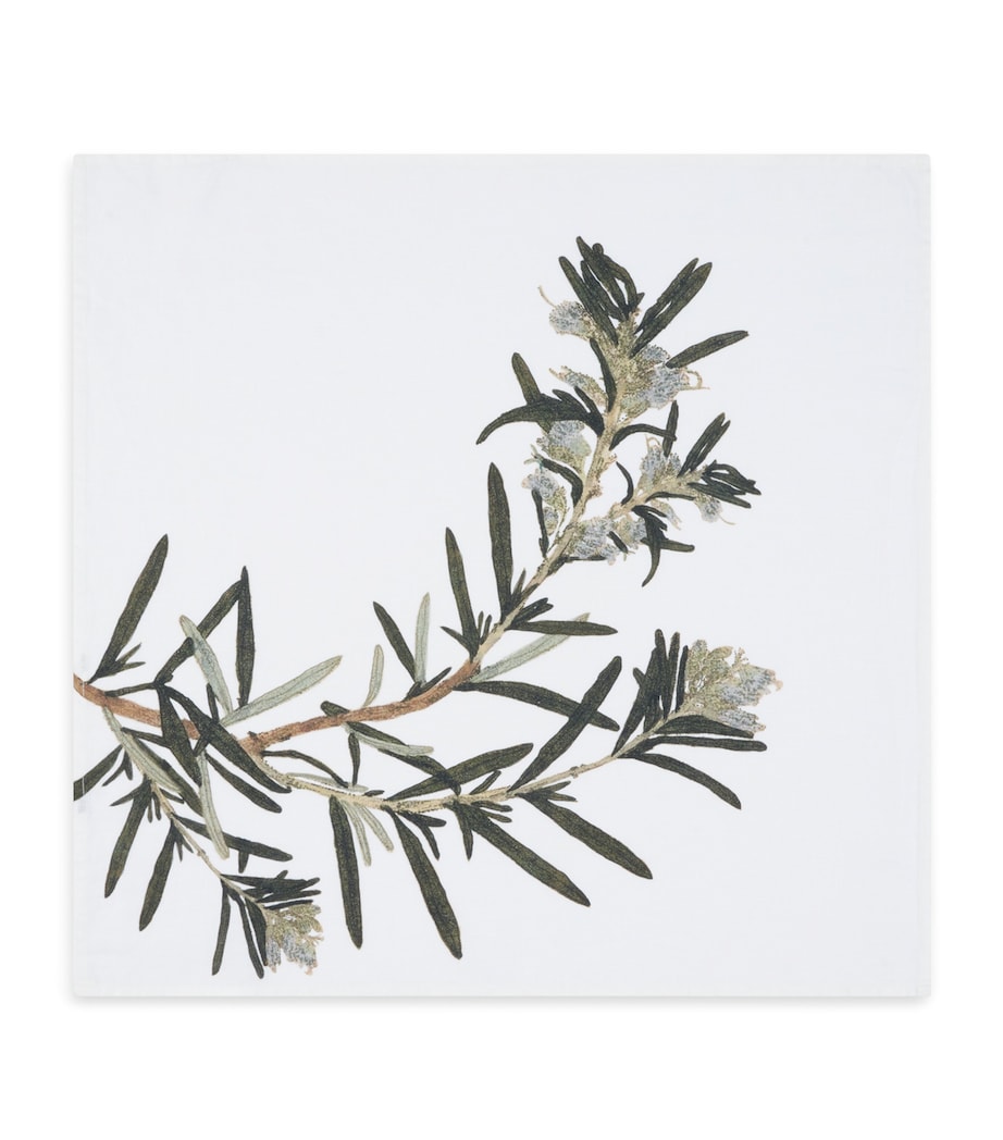 Set of 6 Linen Gastronomic Herb Garden Napkins (50cm x 50cm) GREEN Image 7