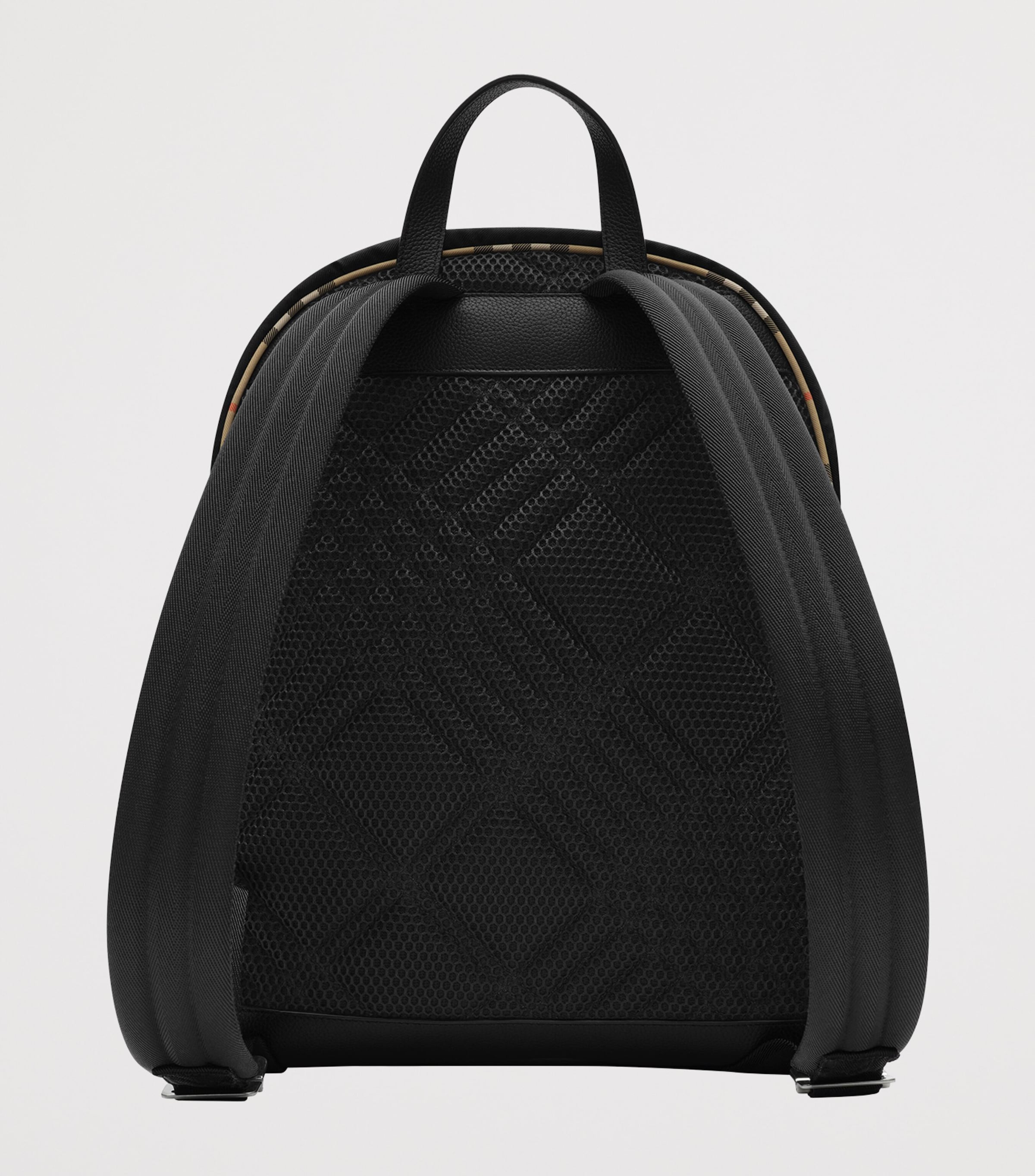 Burberry Check-Trim Backpack Black Image 4